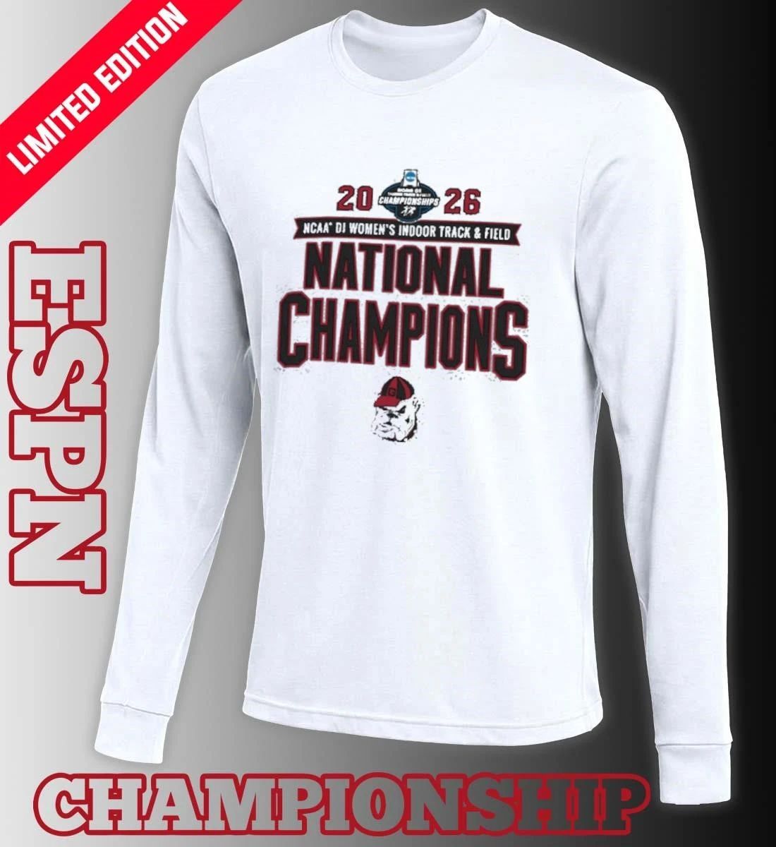 Georgia Bulldogs 2026 NCAA DI Women’s Indoor Track & Field National Champions T-Shirt