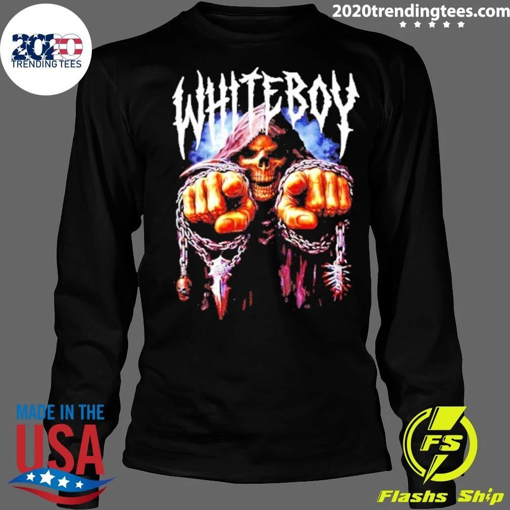 Whiteboy Grim Reaper Pointing Fingers Shirt
