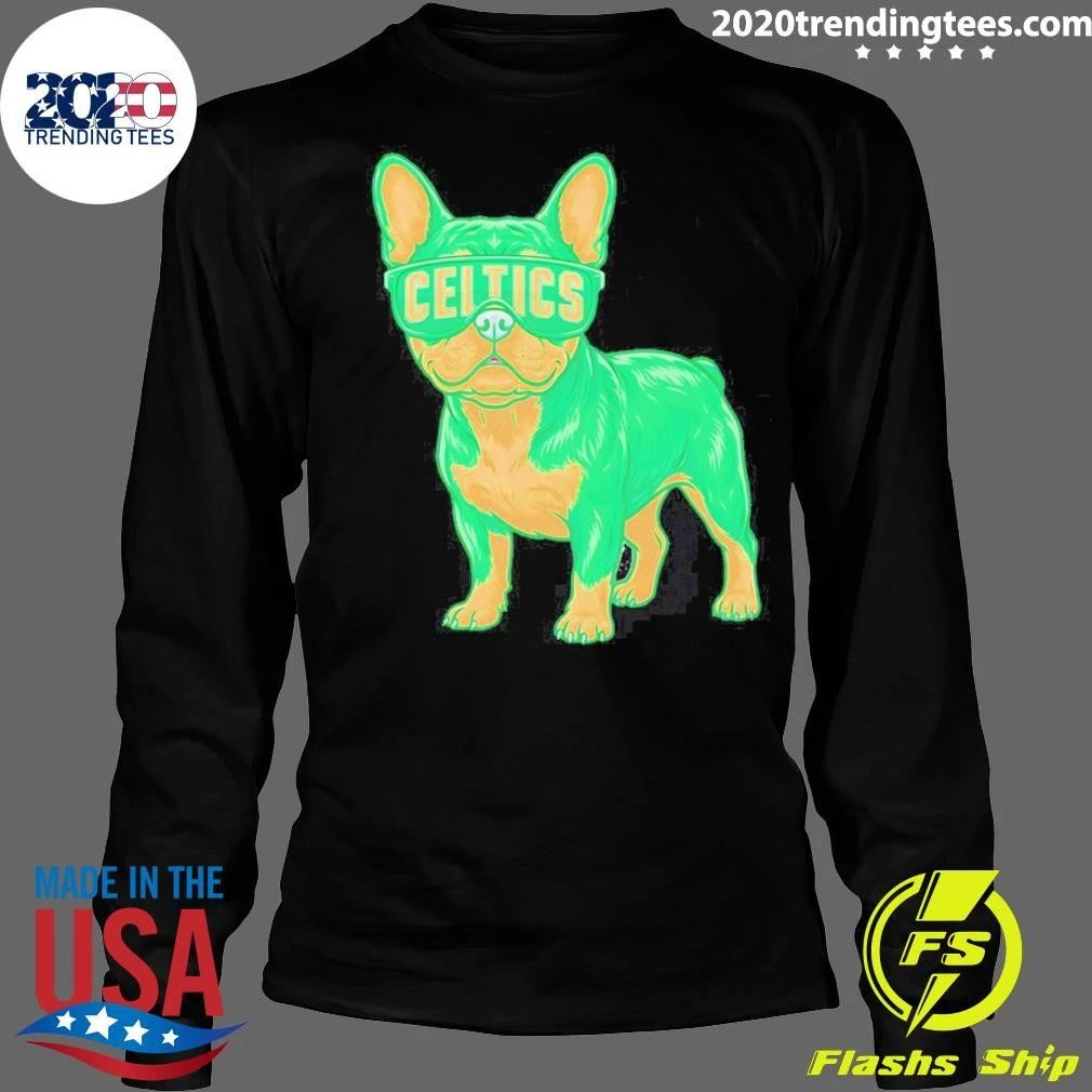Boston Celtics French Bulldog cartoon shirt