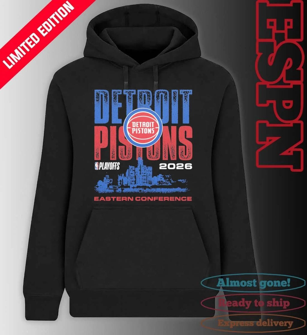 Detroit Pistons NBA Playoffs 2026 Skyline T-Shirt