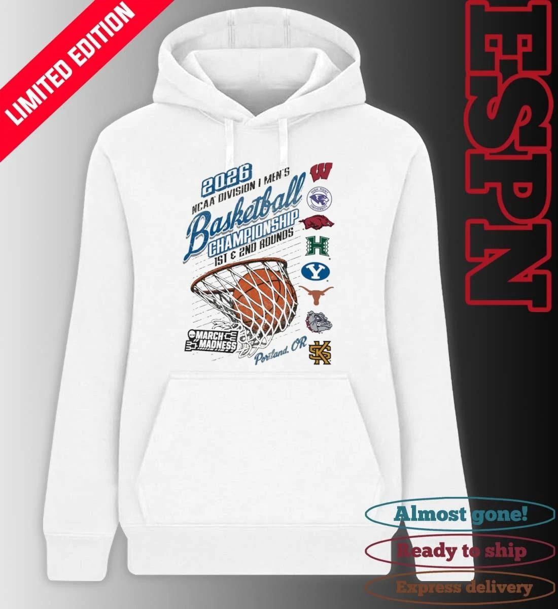 2026 NCAA DI Men’s Basketball Championship Regional 8 Teams Portland, Oregon T-Shirt