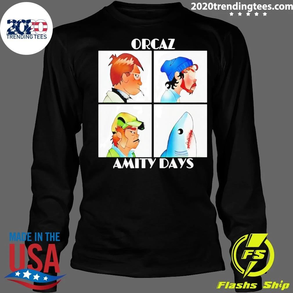 Orcaz Amity Days Demon Days And Jaws Parody Shirt