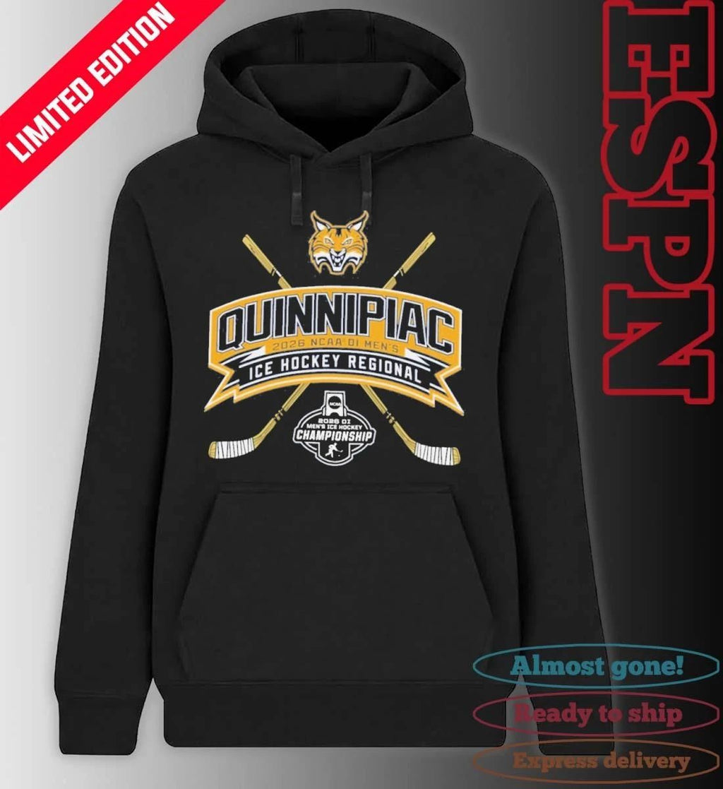 Quinnipiac Bobcats 2026 NCAA DI Men’s Ice Hockey Regionals T-Shirt