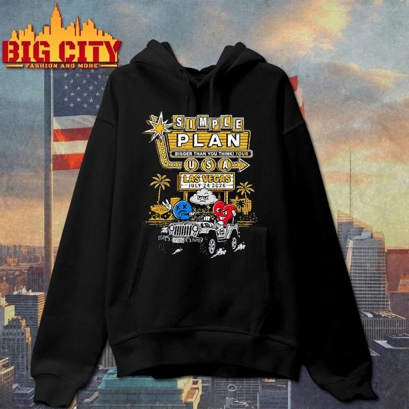 Simple Plan Las Vegas 2026 City Tee Exclusive Merch At Pearl Graphic Shirt