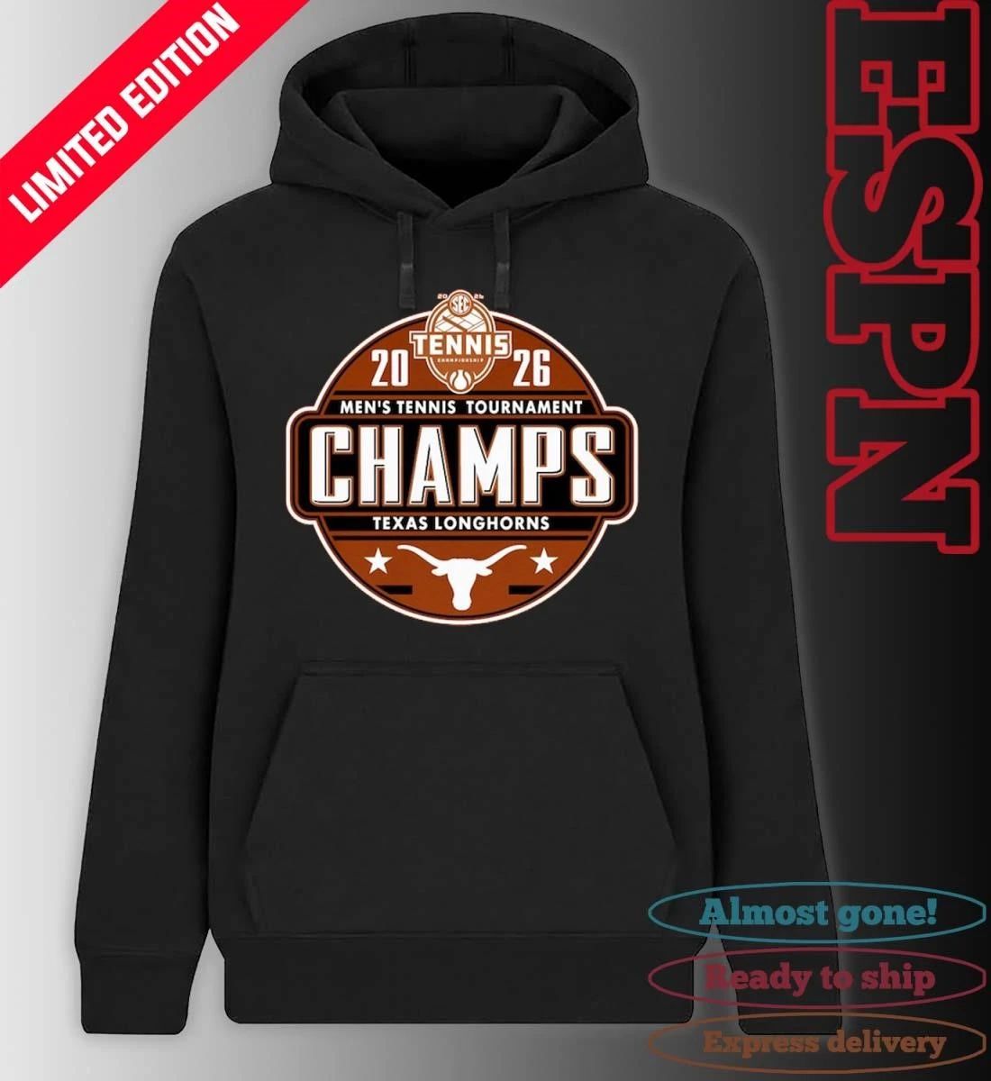 Texas Longhorns 2026 SEC Men’s Tennis Tournament Champions Locker Room T-Shirt