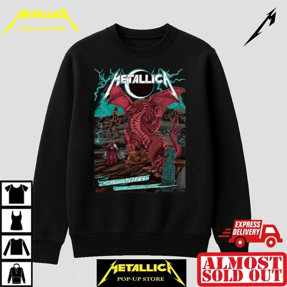 Metallica M72 Cardiff Principality Stadium Red Dragon T-Shirt
