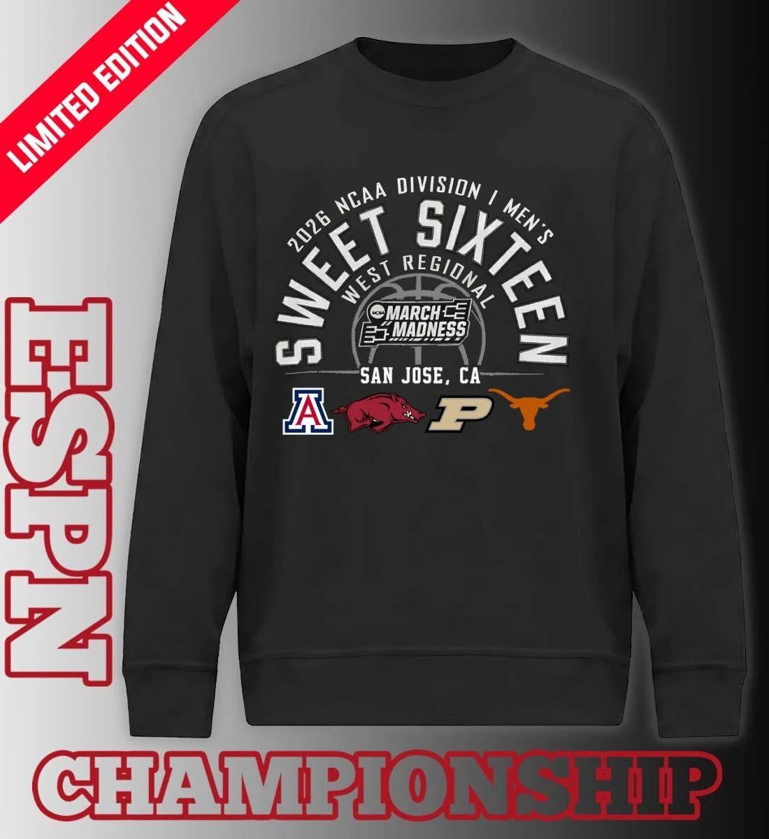 2026 NCAA DI Men’s Basketball Sweet 16 West Regional – San Jose, CA T-Shirt