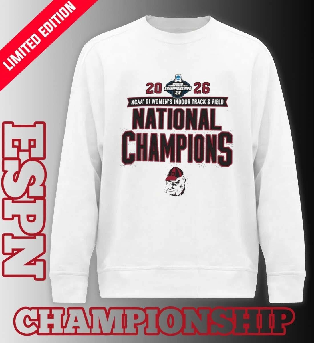 Georgia Bulldogs 2026 NCAA DI Women’s Indoor Track & Field National Champions T-Shirt