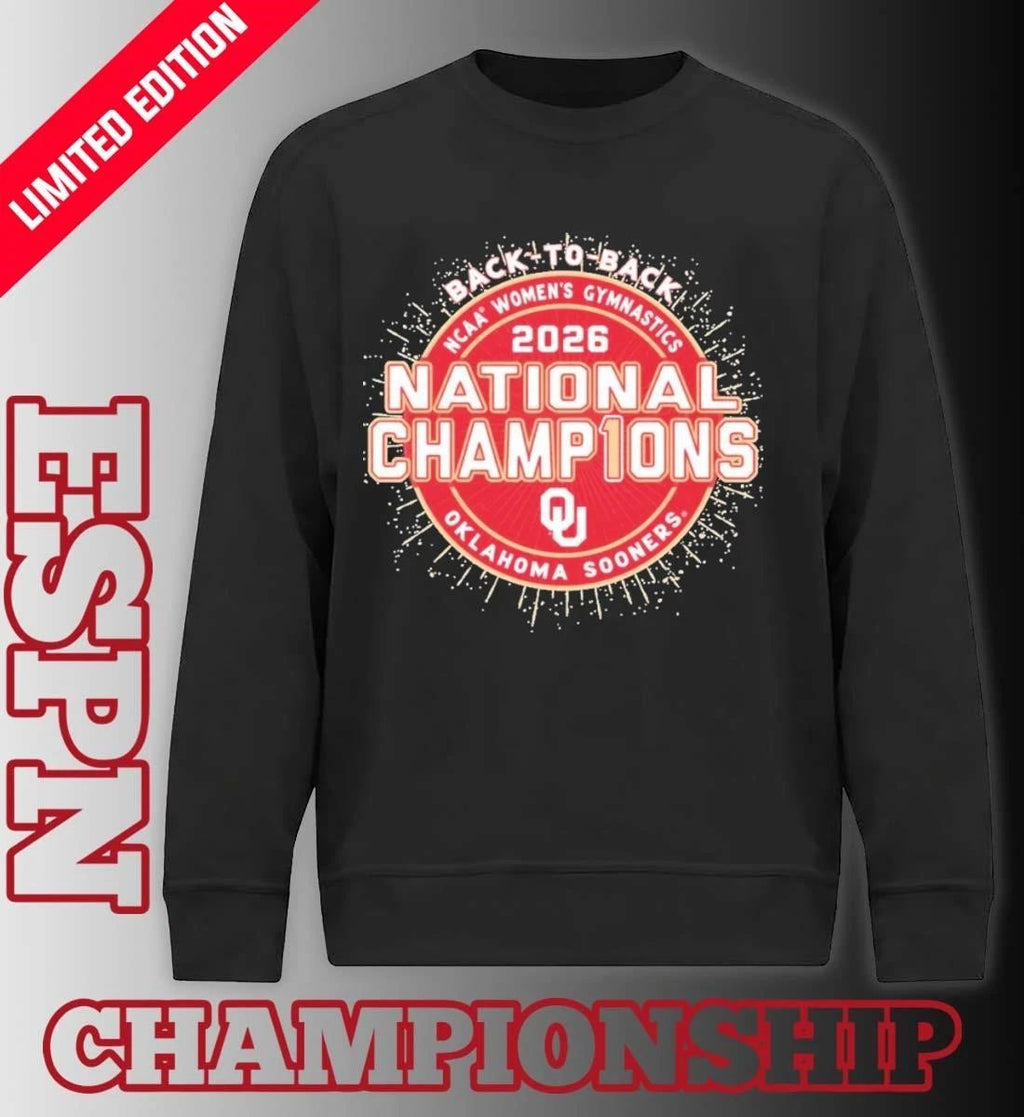 Oklahoma Sooners Back-To-Back NCAA Women’s Gymnastics National Champions T- Shirt