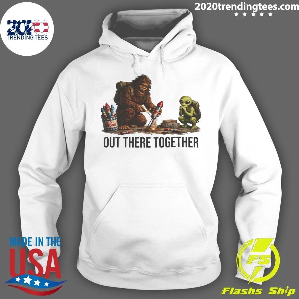 Sasquatch and Alien Painting Out There Together Shirt
