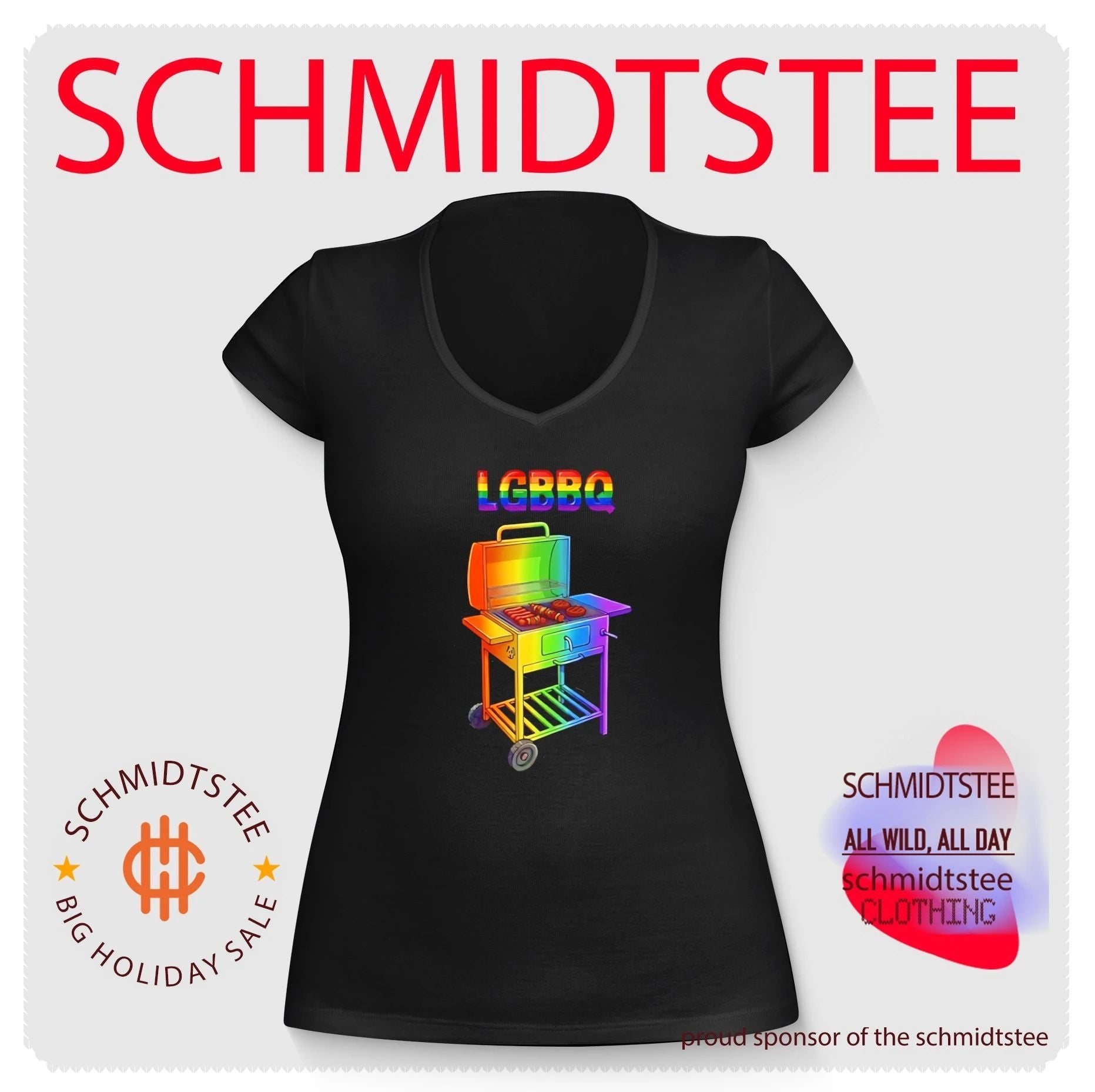 LGBBQ rainbow grill graphic shirt