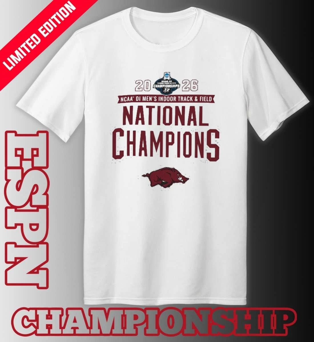 Arkansas Razorbacks 2026 NCAA Men’s Indoor Track & Field National Champions T-Shirt