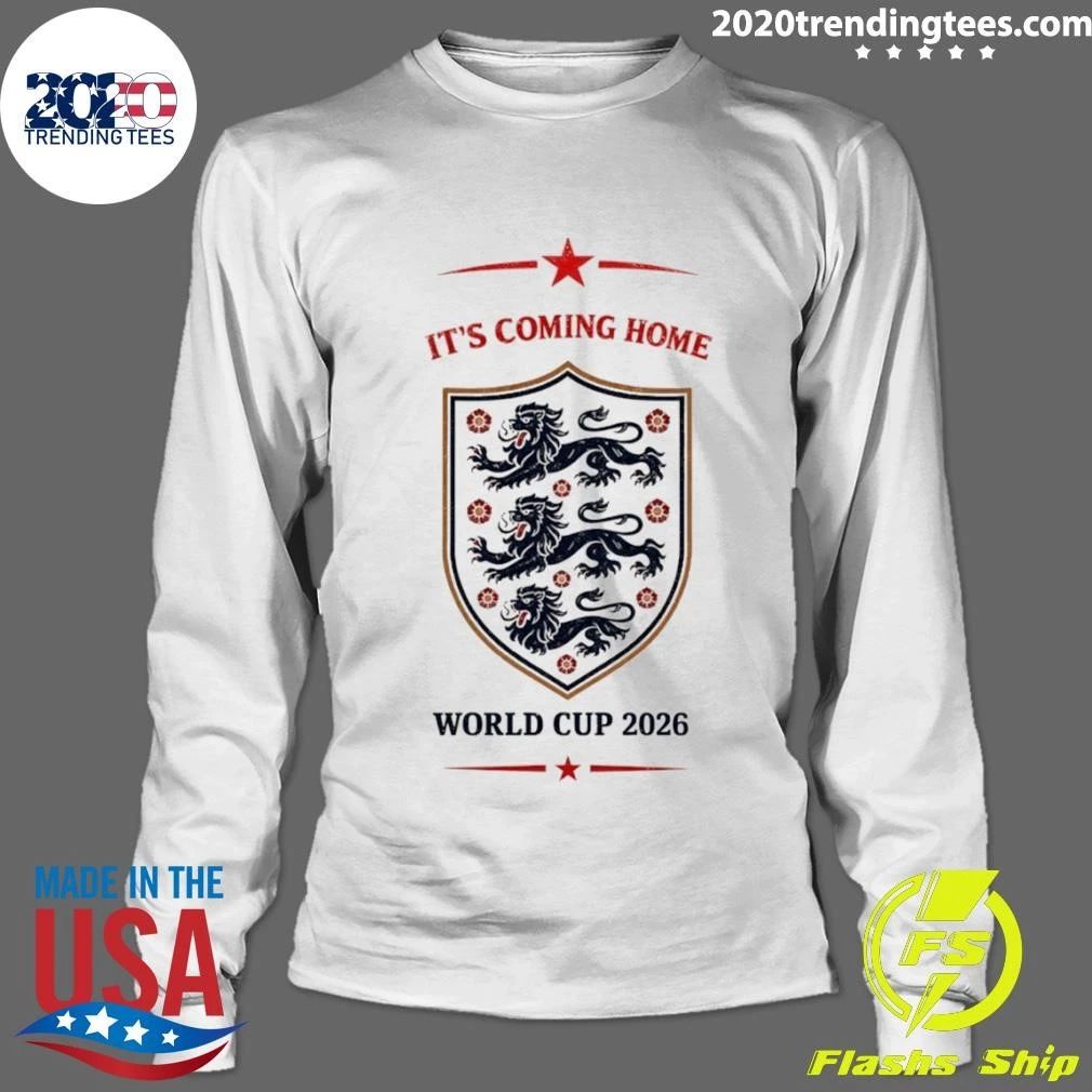 England Soccer Three Lions It’s Coming Home World Cup 2026 Shirt