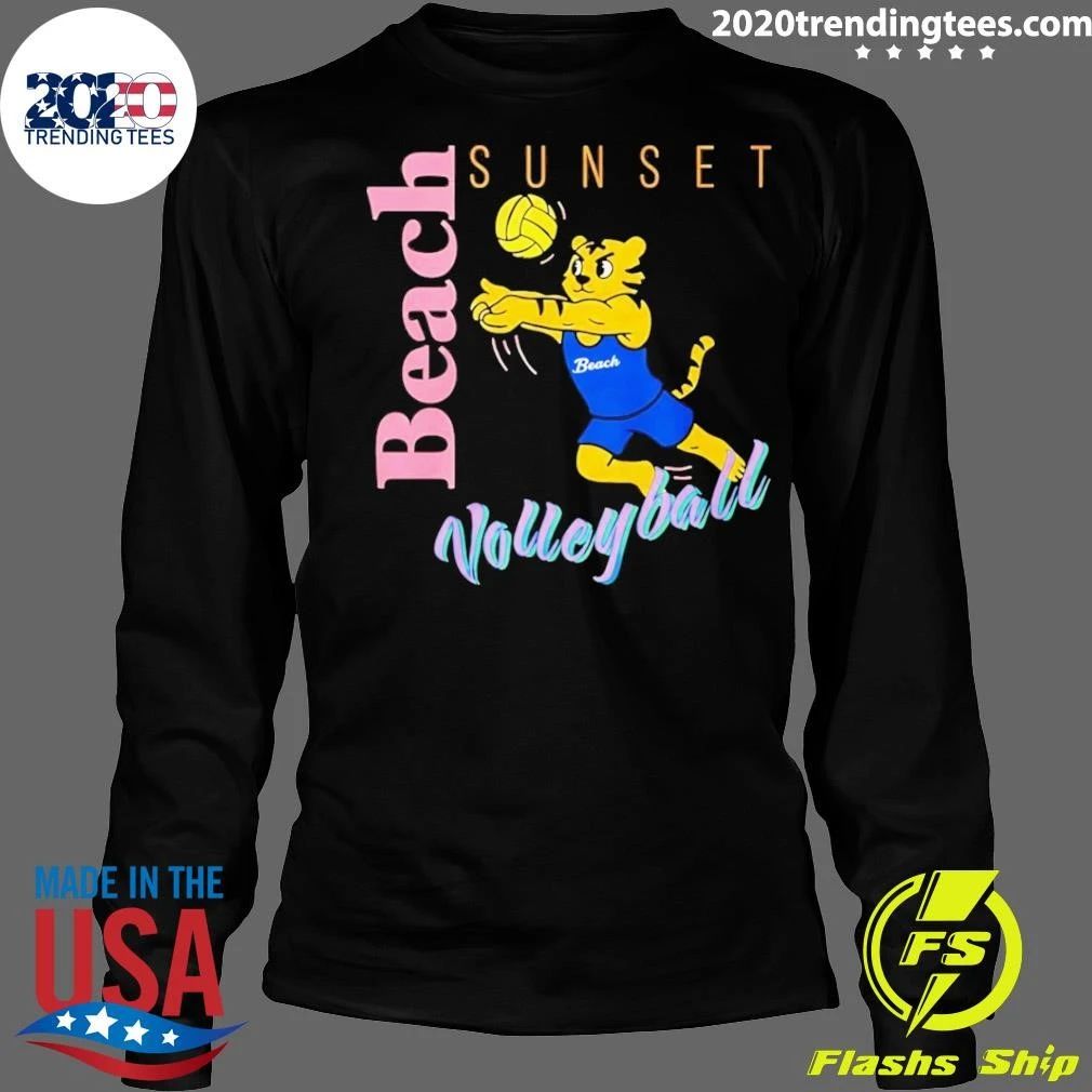 Jeff Cole Sunset Beach Volleyball Tiger Mascot Tee Shirt