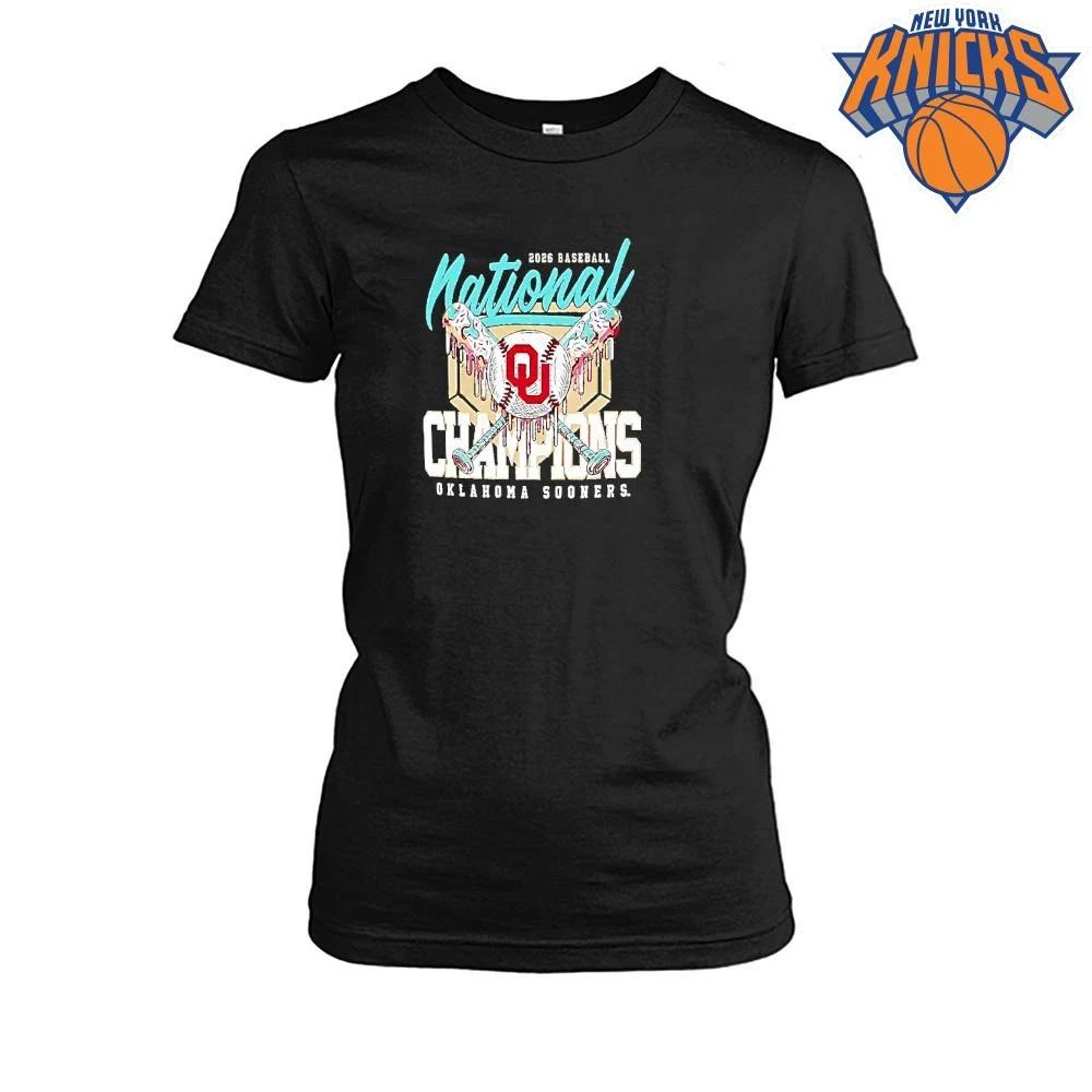 Oklahoma Sooners 2026 Ncaa National Baseball Mens College World Series Champions Bats Shirt