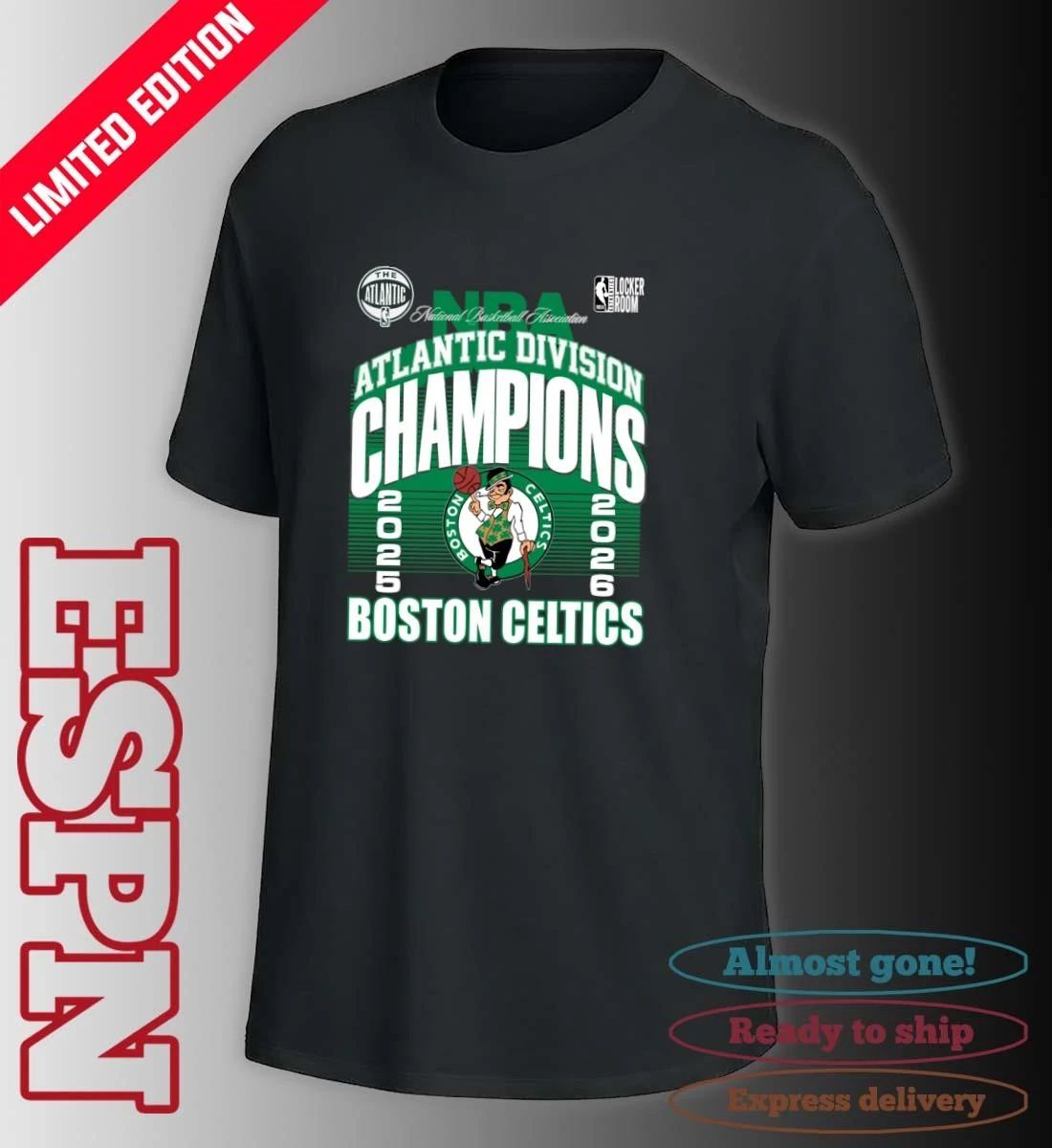 Boston Celtics 2026 Atlantic Division Champions Locker Room T-Shirt