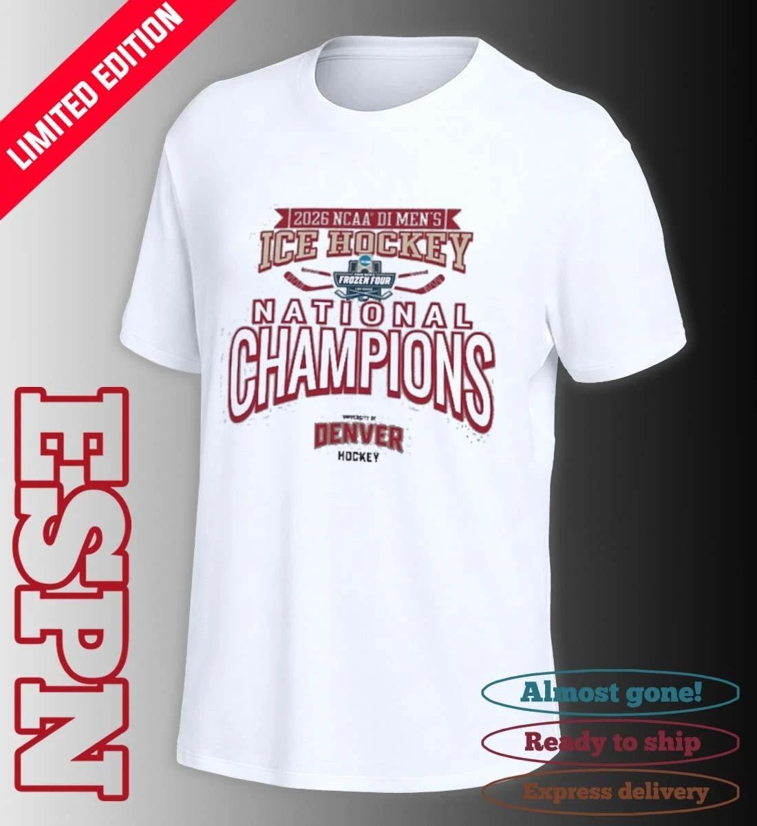 Denver Pioneers 2026 NCAA Men’s Ice Hockey National Champions Jersey T-Shirt