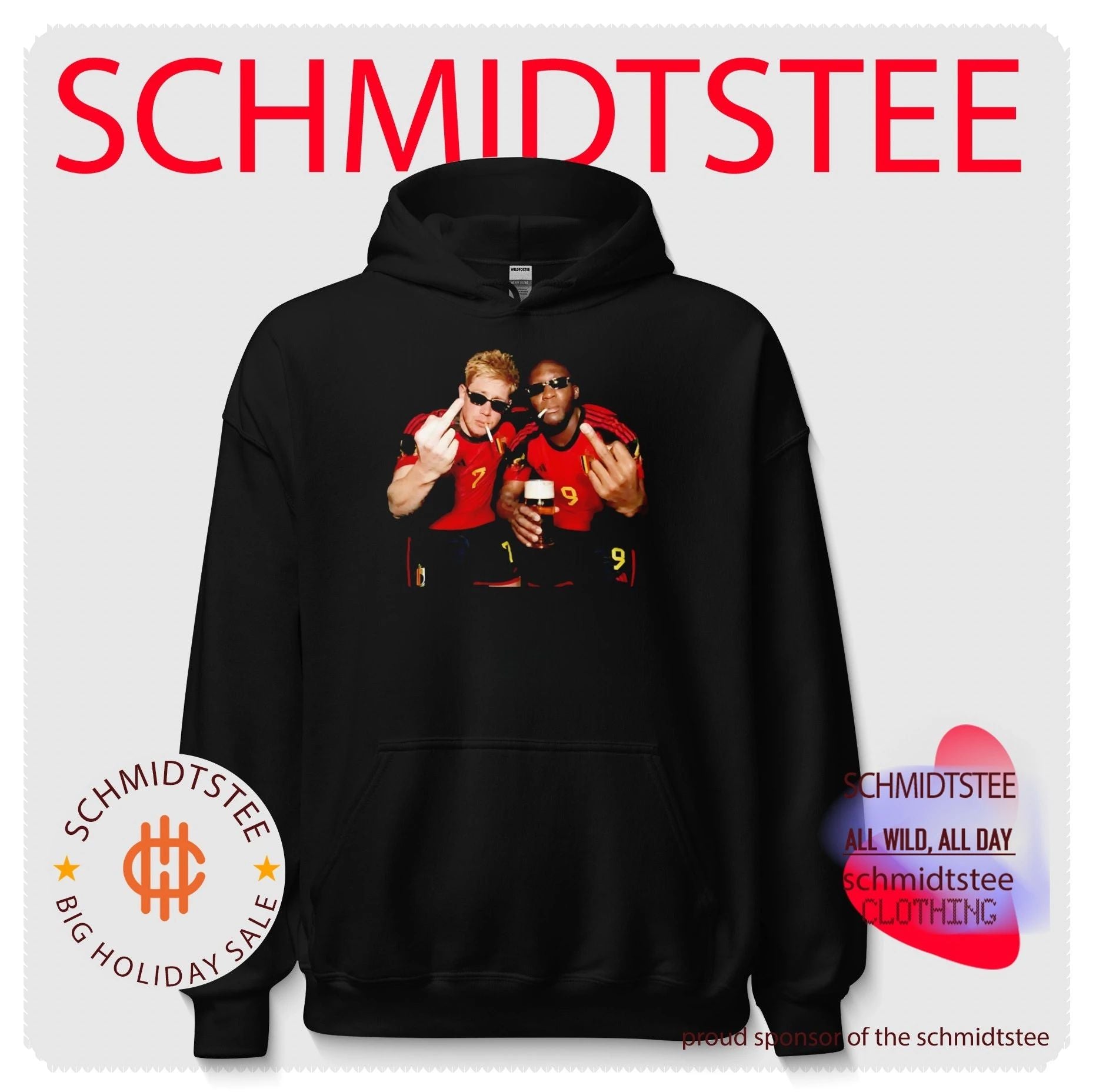 Kevin De Bruyne and Romelu Lukaku Belgium National Team smoking shirt