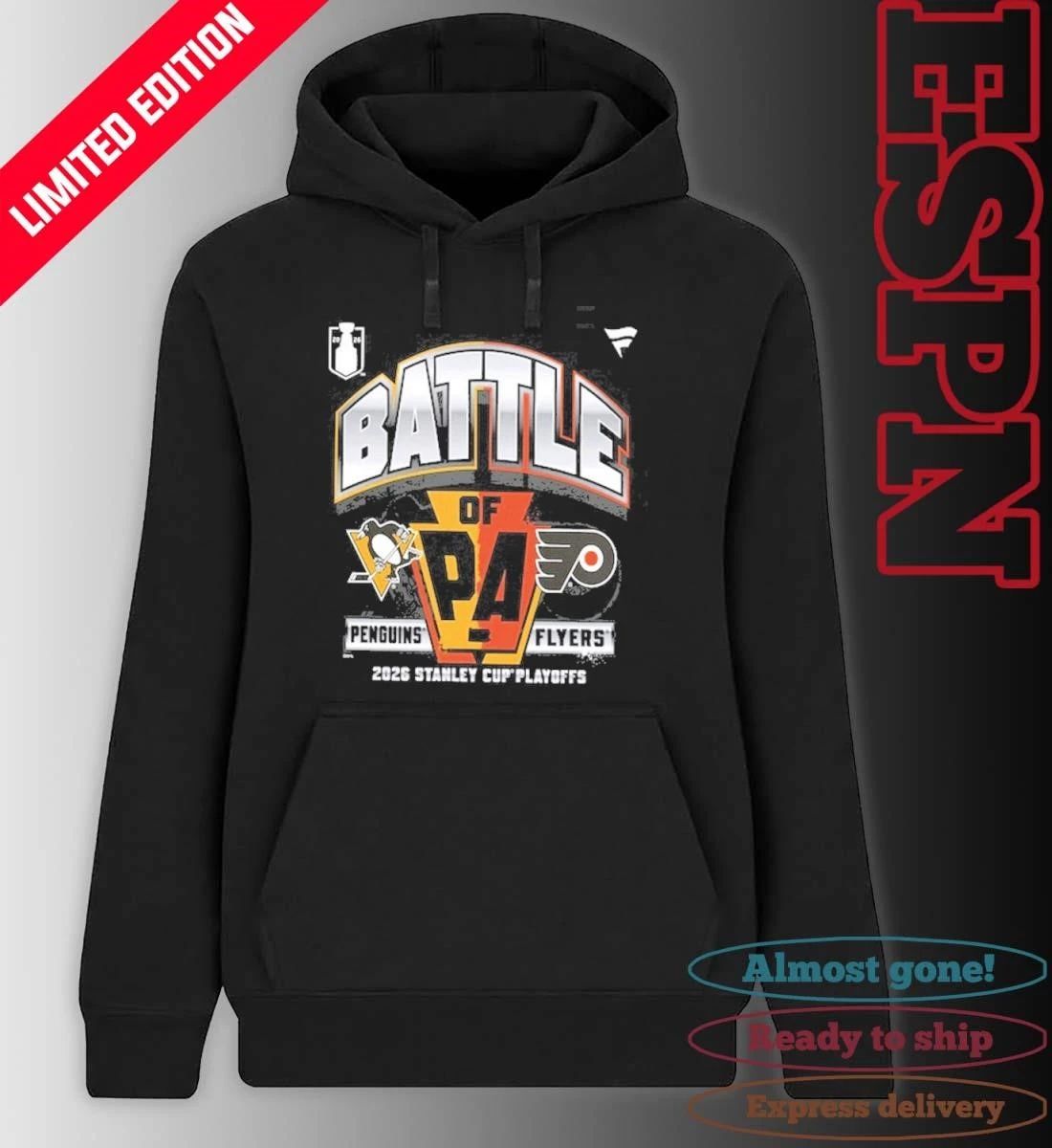 The Battle of Of PA 2026 Philadelphia Flyers vs. Pittsburgh Penguins T-Shirt