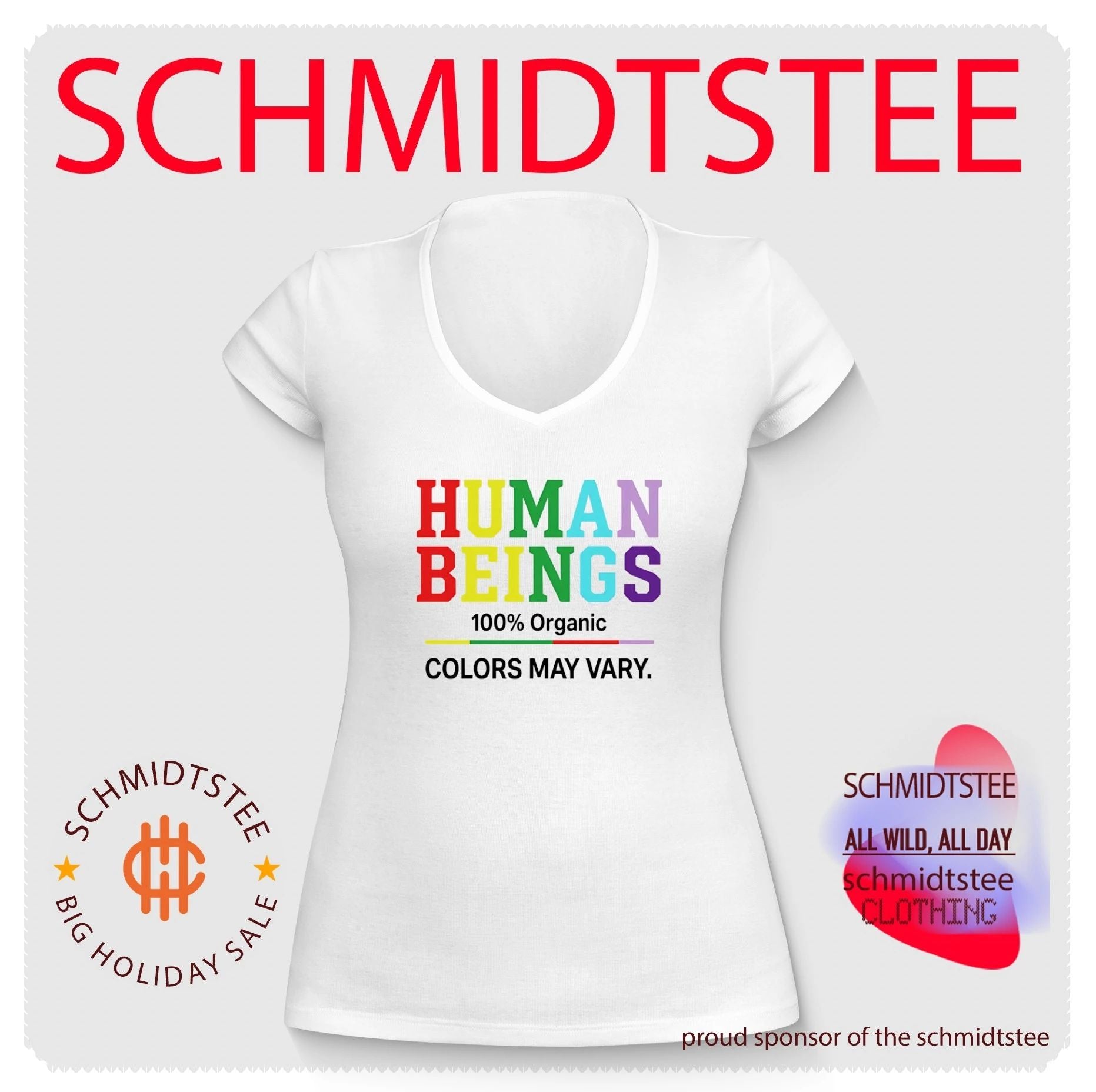 Human Beings 100 Organic Colors May Vary Pride shirt