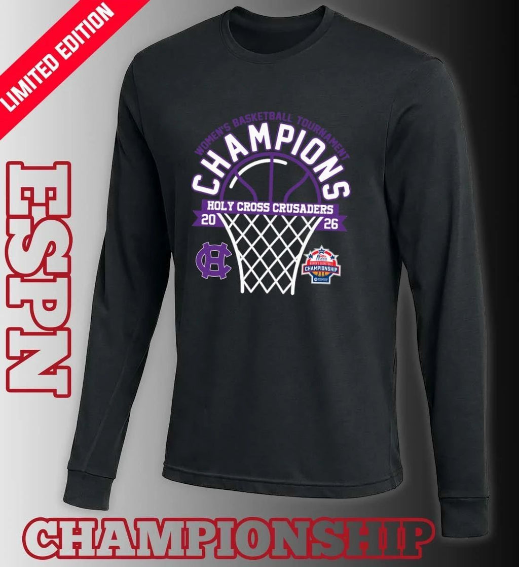 Holy Cross Crusaders 2026 Patriot League Women’s Basketball Tournament Champions Shirt