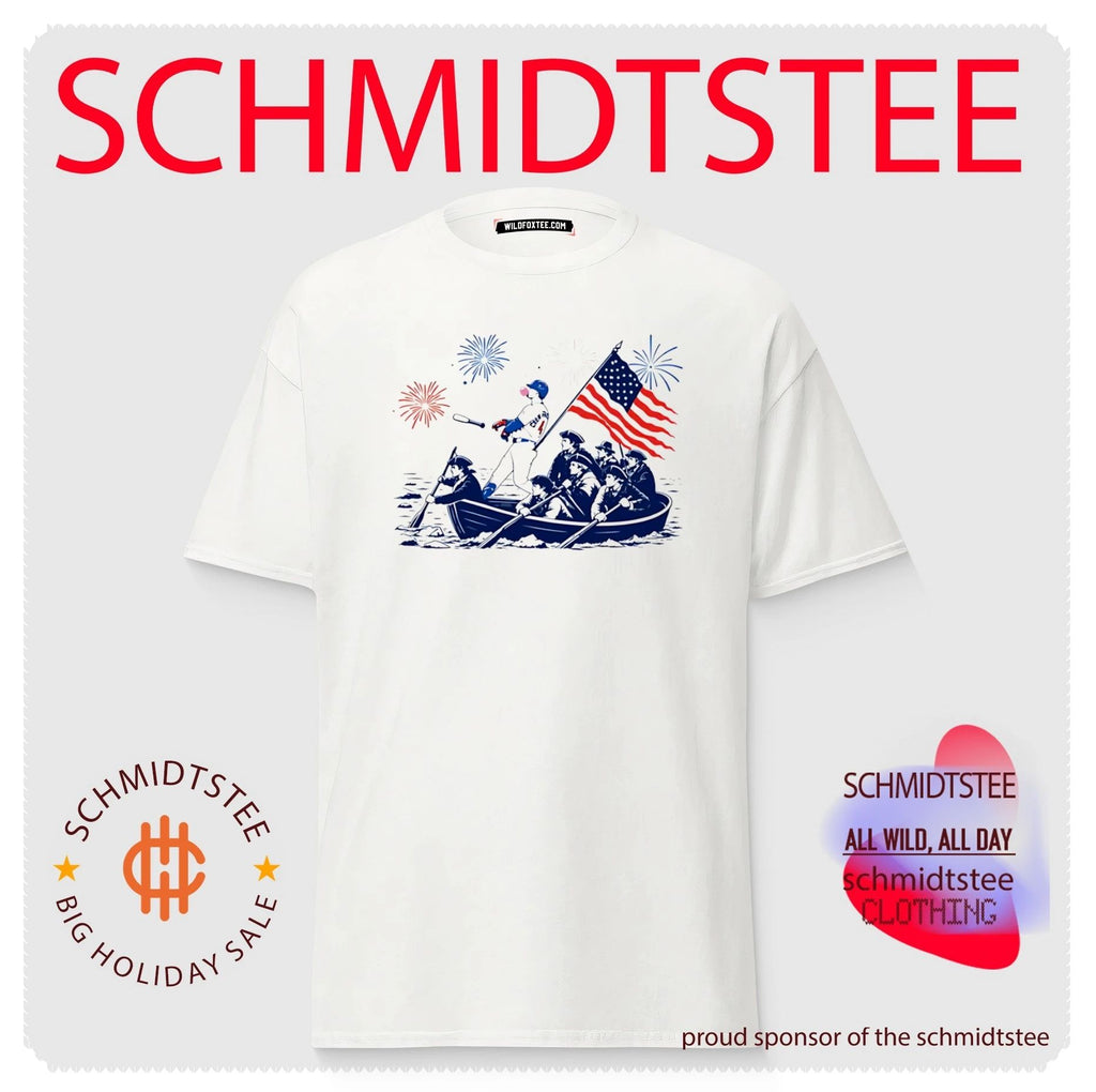 American Flag Baseball Crossing the Delaware July 4th Shirt