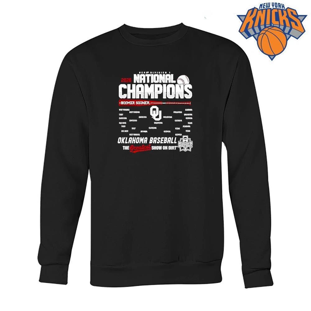 Oklahoma Sooners Baseball 2026 Ncaa Baseball Mens College World Series Champions Bracket Shirt