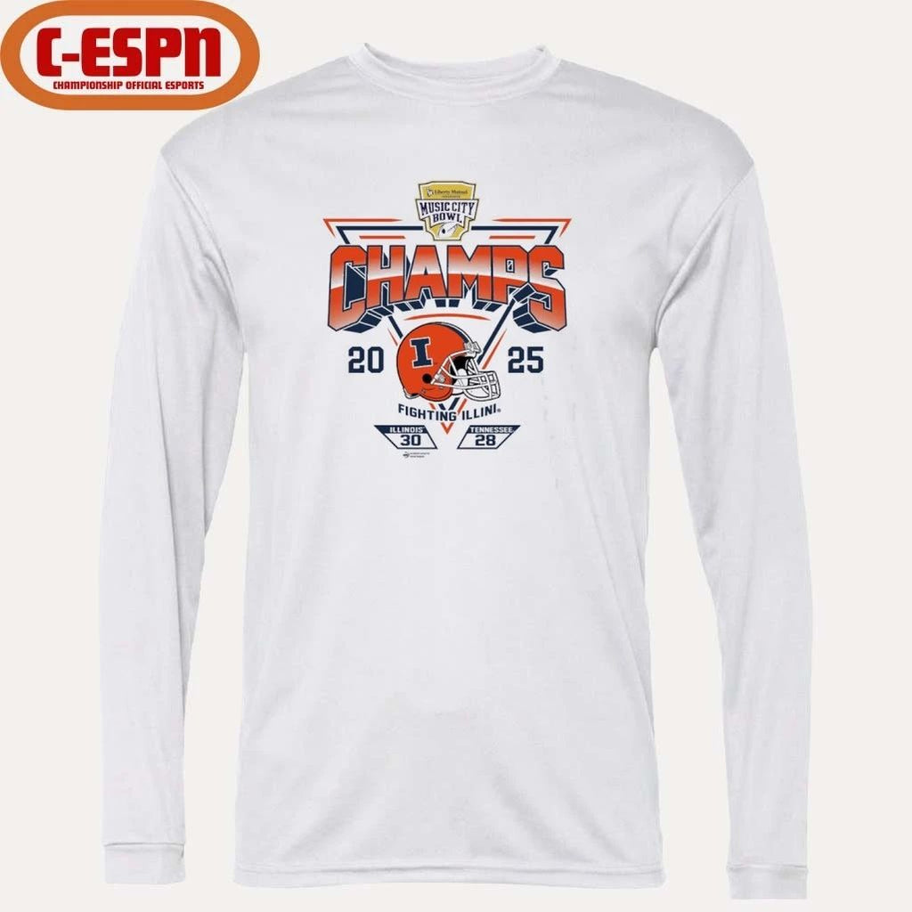 Illinois Fighting Illini 2025 Music City Bowl Champions Score Shirt