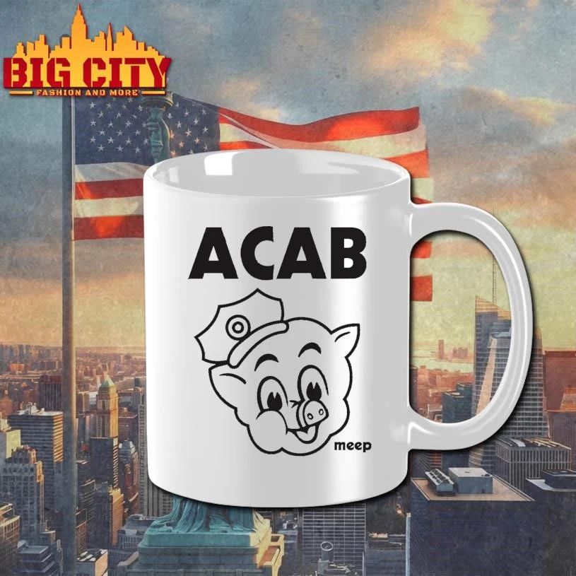ACAB Police Pig Cartoon Vintage Anti Cop Graphic T Shirt