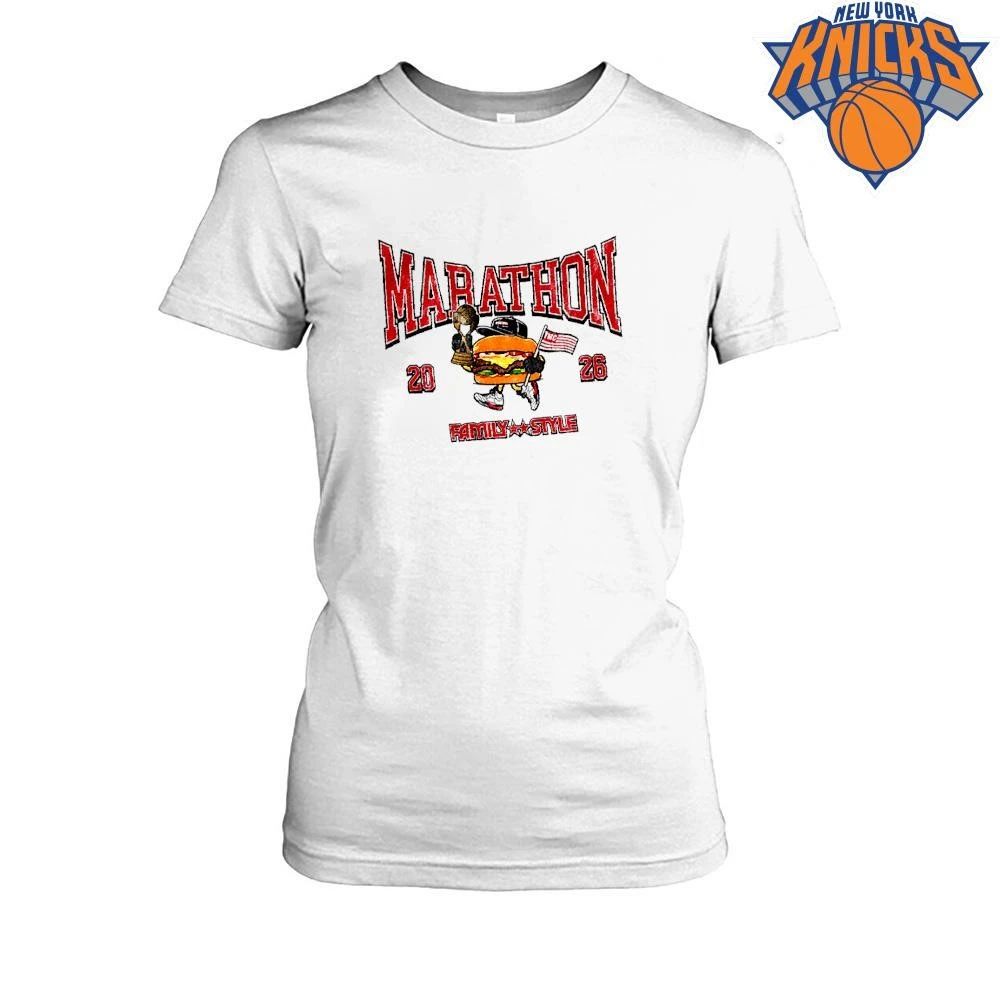 Marathon Family Style Hamburger Champion Trophy Retro Graphic shirt