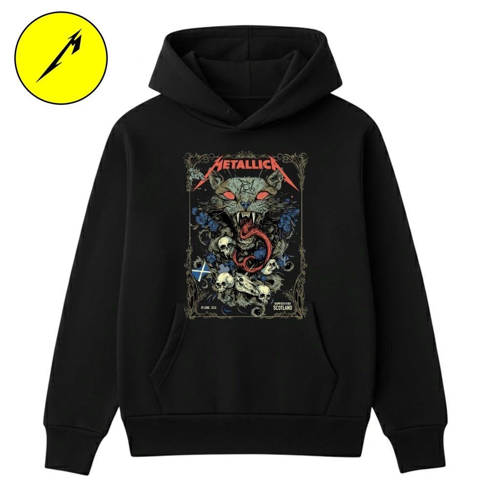 Metallica M72 Scotland 2026 Venue Exclusive At Hampden Park On 25 June 2026 The Wild Cat Art T-Shirt