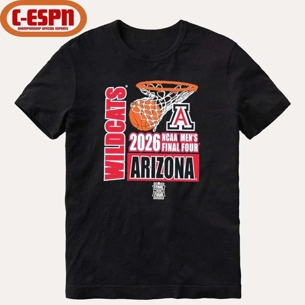 NCAA Arizona Wildcats 2026 Men’s Final Four Nothing But Net T-Shirt