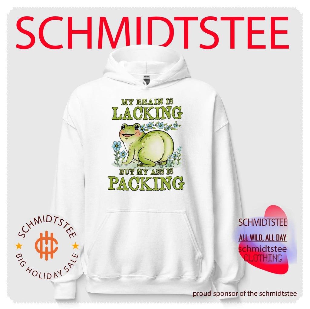 My brain is lacking but my ass is packing cartoon frog shirt