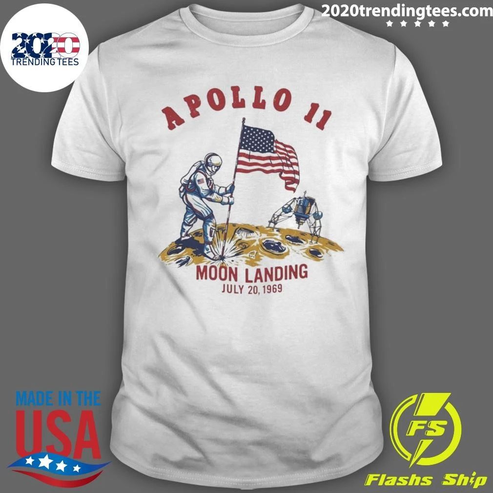 Apollo 11 Moon Landing Astronaut Flag July 20 1969 Neil Armstrong Artemis 11 Space X Nasa Shirt
