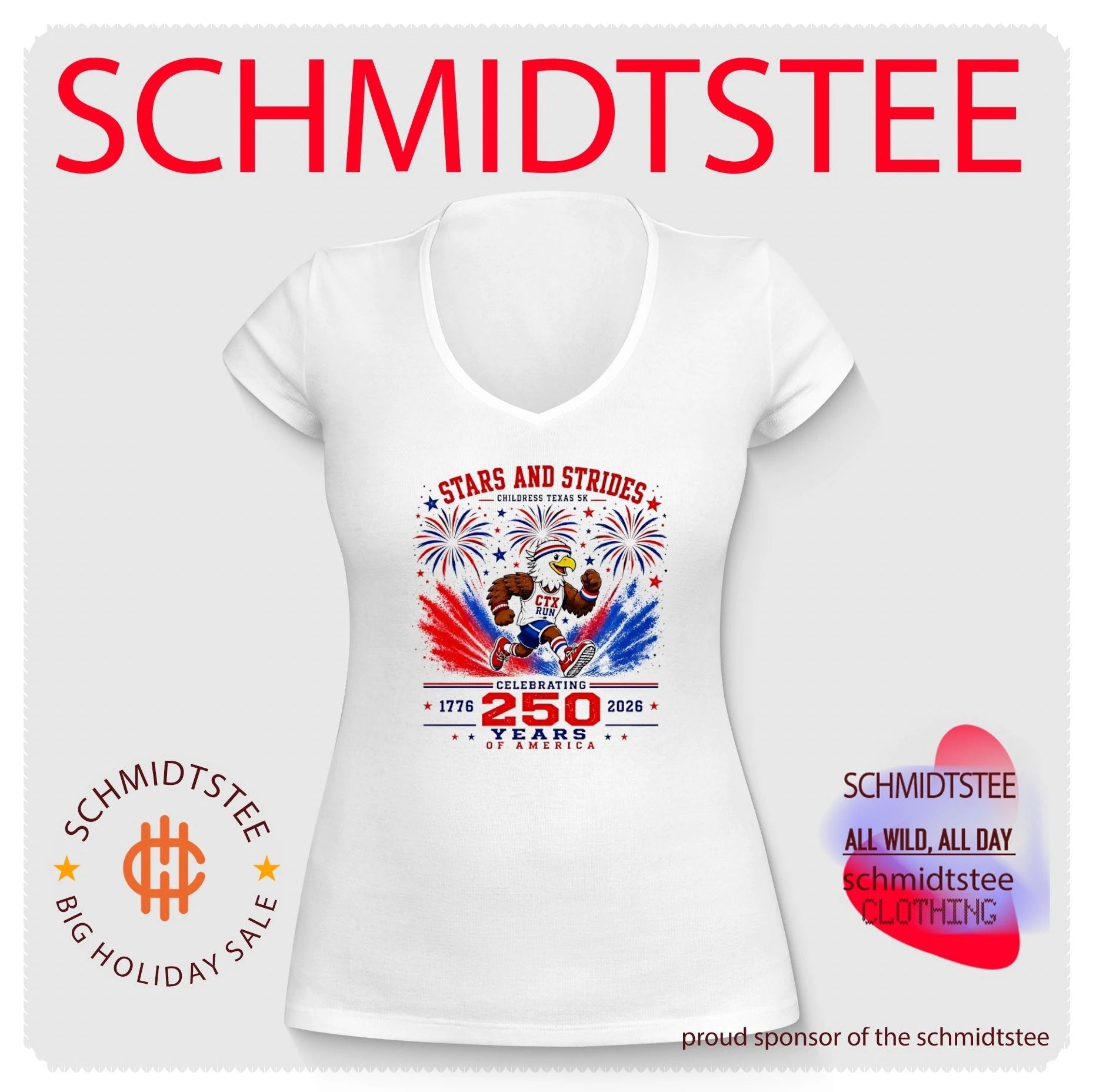 Childress Texas 5K stars and strides celebrating 250 years mascot shirt