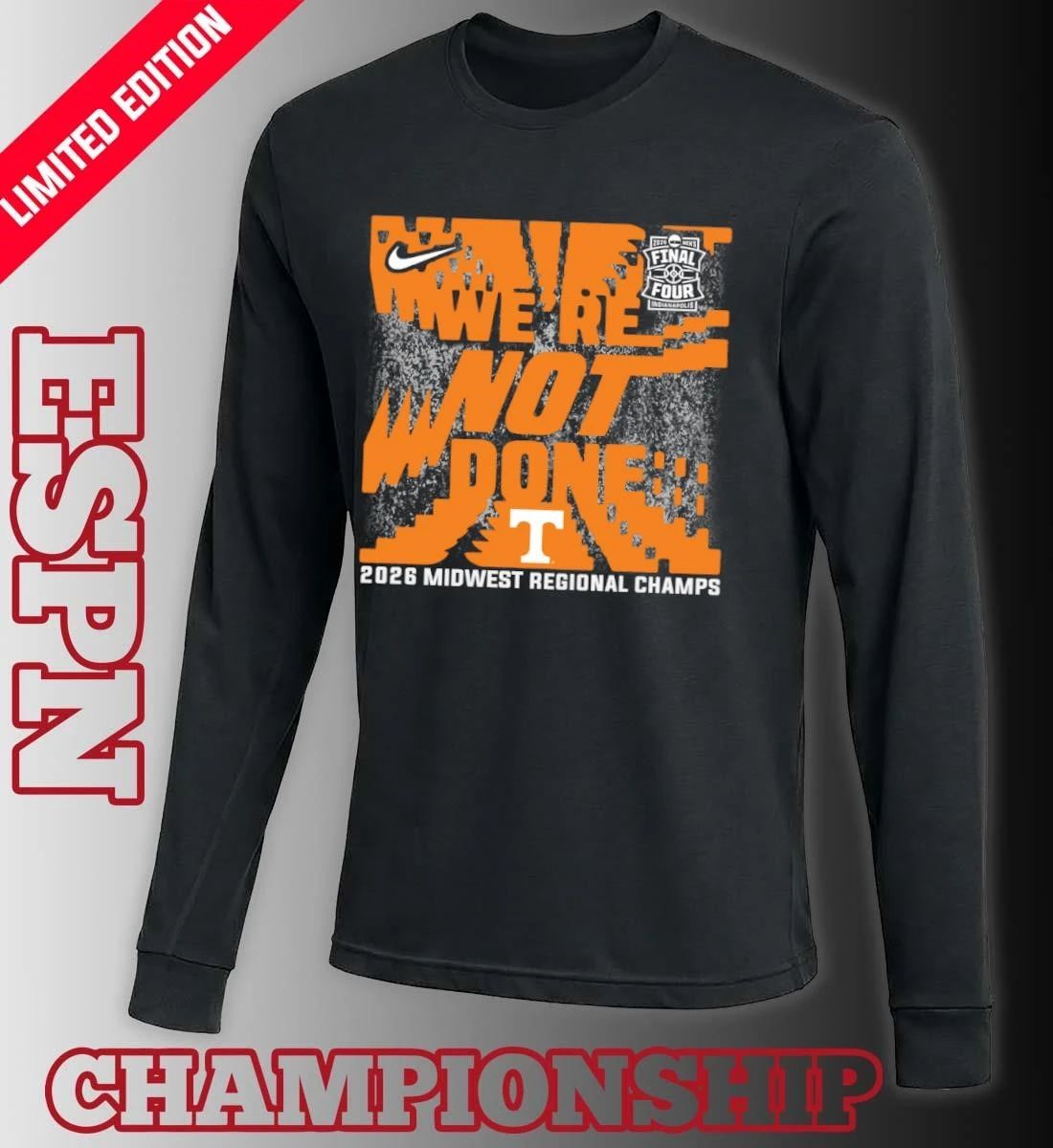 Tennessee Volunteers 2026 NCAA Men’s Basketball Midwest Regional Champions T-Shirt