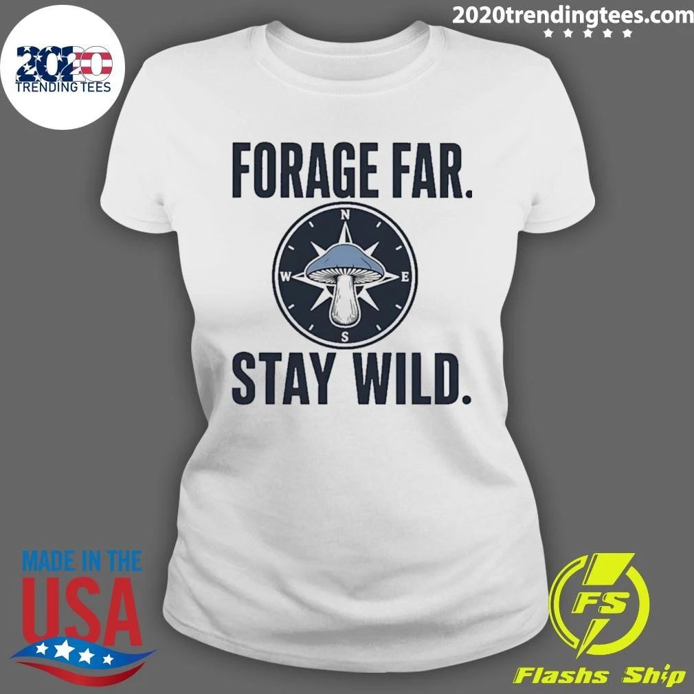 Forage Far Stay Wild Mushroom Compass Shirt