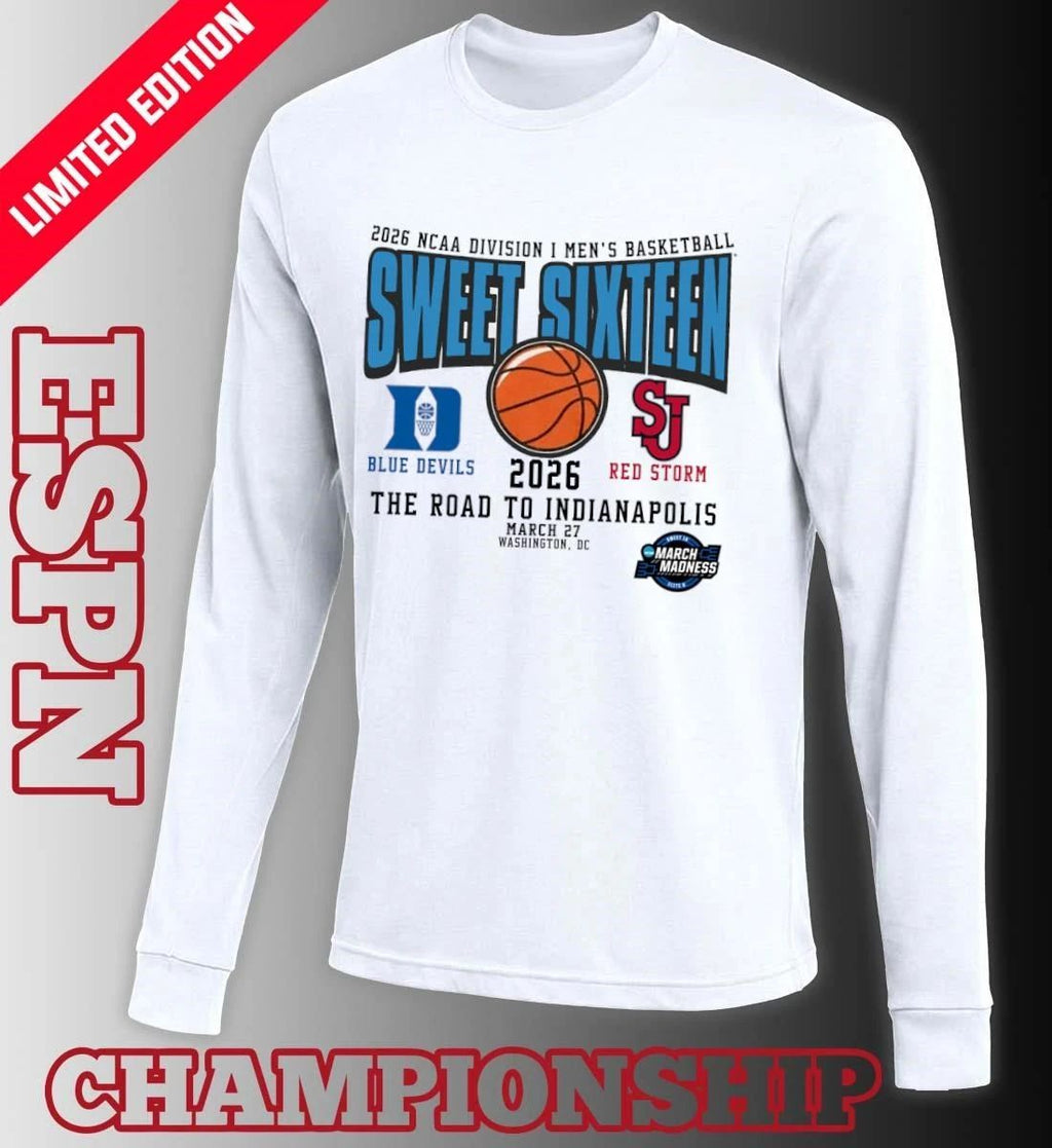 Duke Vs St John’s 2026 NCAA DI Men’s Basketball Tournament Sweet Sixteen T-Shirt