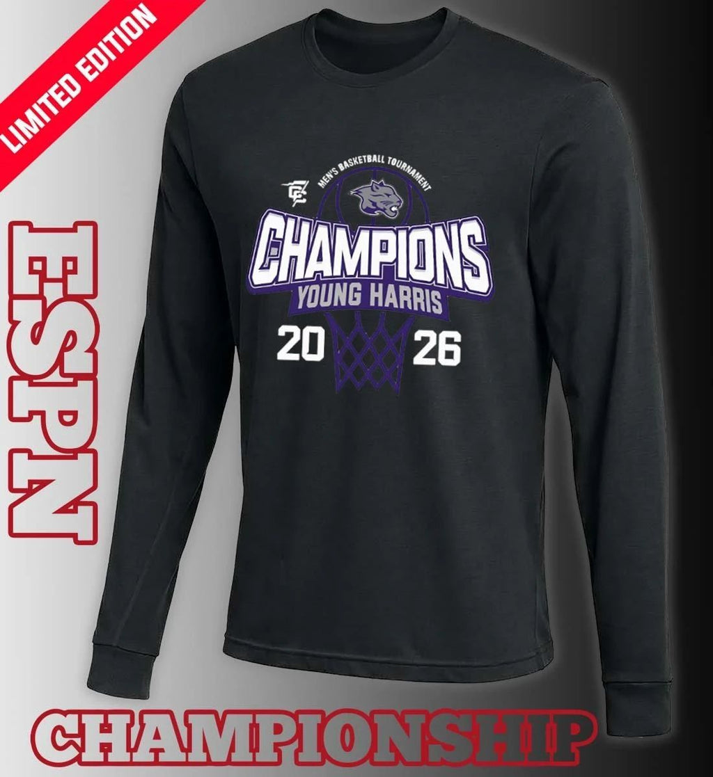 Young Harris College Men’s Basketball 2026 Conference Carolinas Tournament Champions Shirt