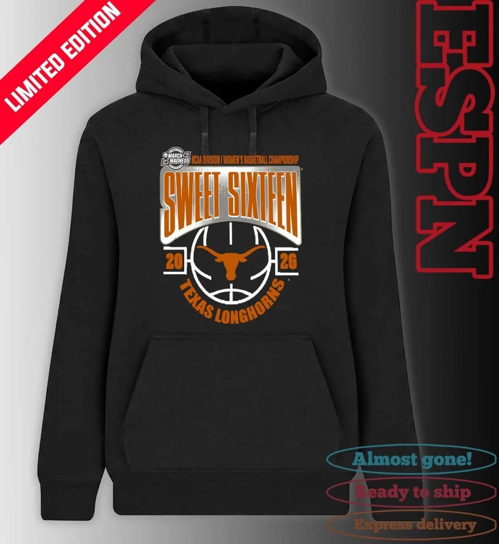 Texas Longhorns Sweet 16 NCAA DI Women’s Basketball Tournament March Madness 2026 T-Shirt