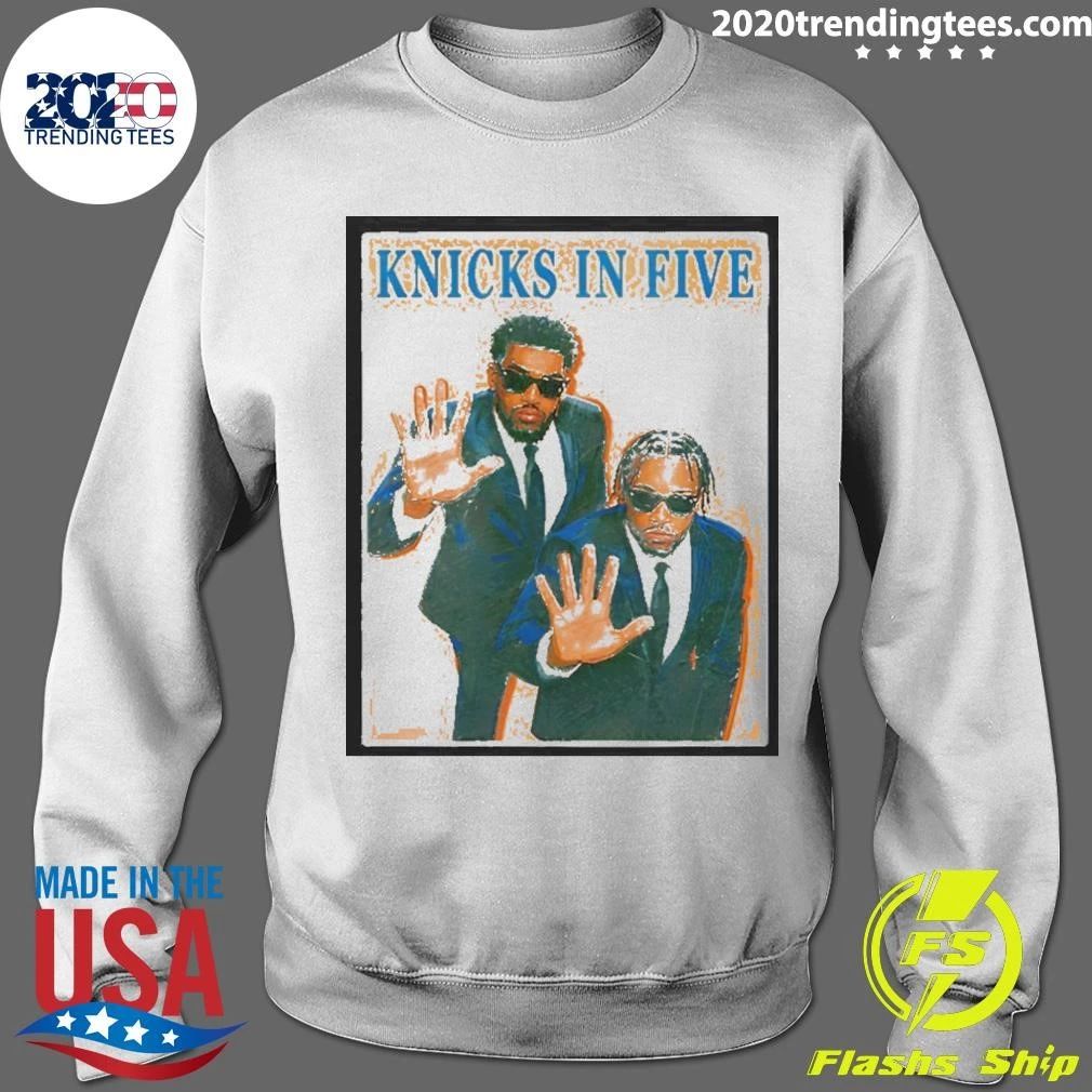 Knicks Players In Suits Mikal Bridges And Og Anunoby Knicks In Five Shirt