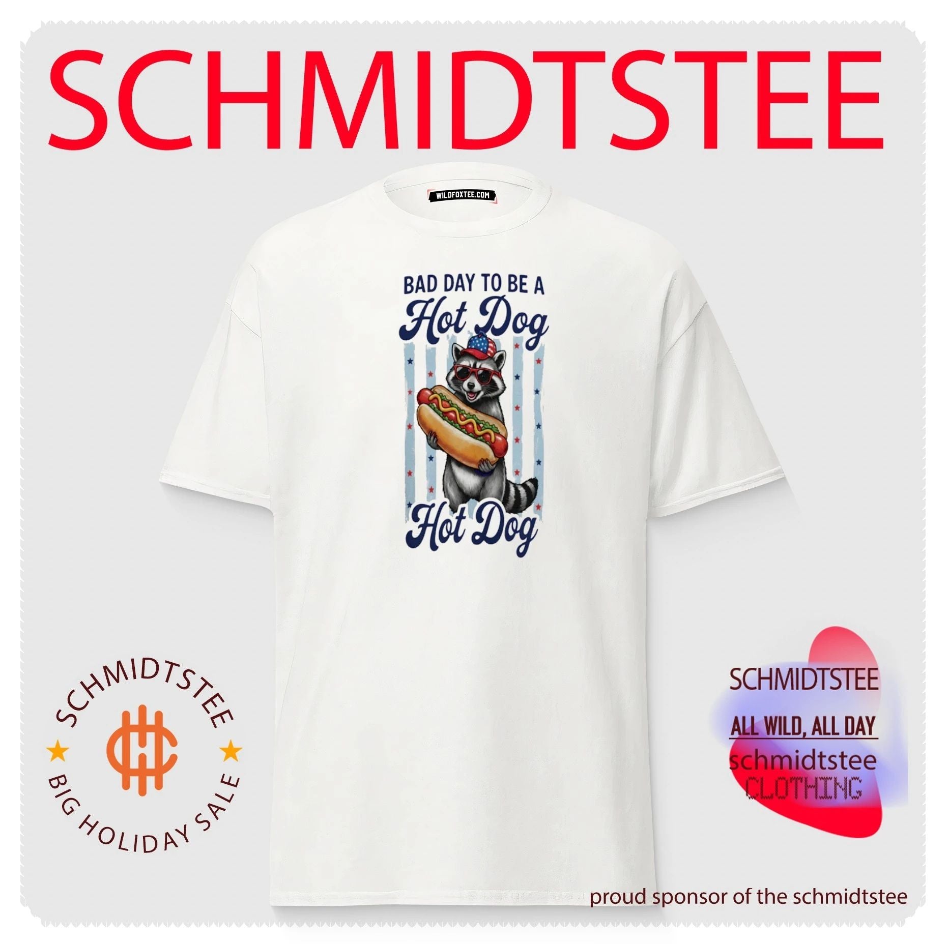 Bad Day to Be a Hot Dog Raccoon funny animal shirt