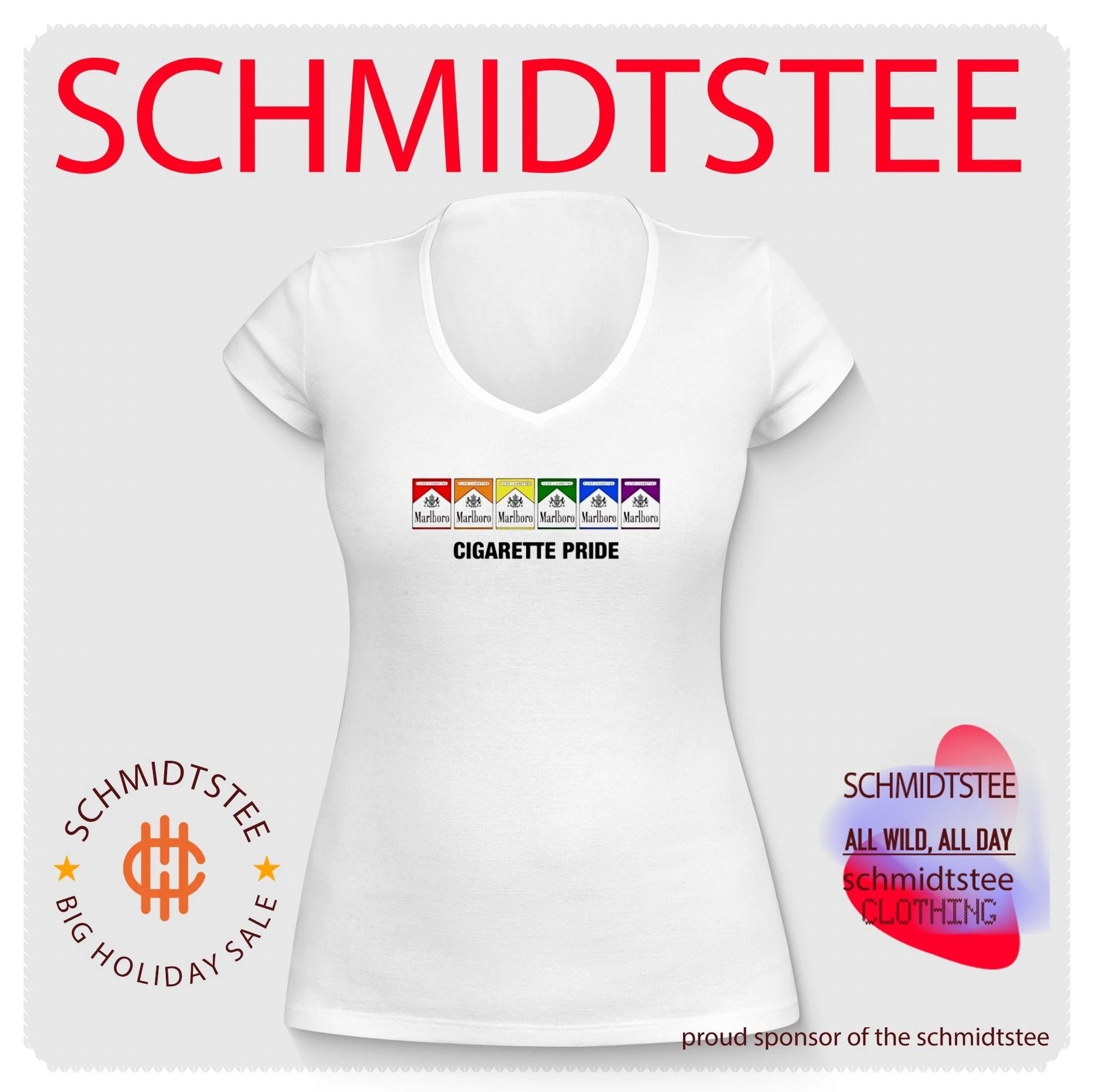 Marlboro Cigarette Pride LGBTQ Rainbow Parody shirt