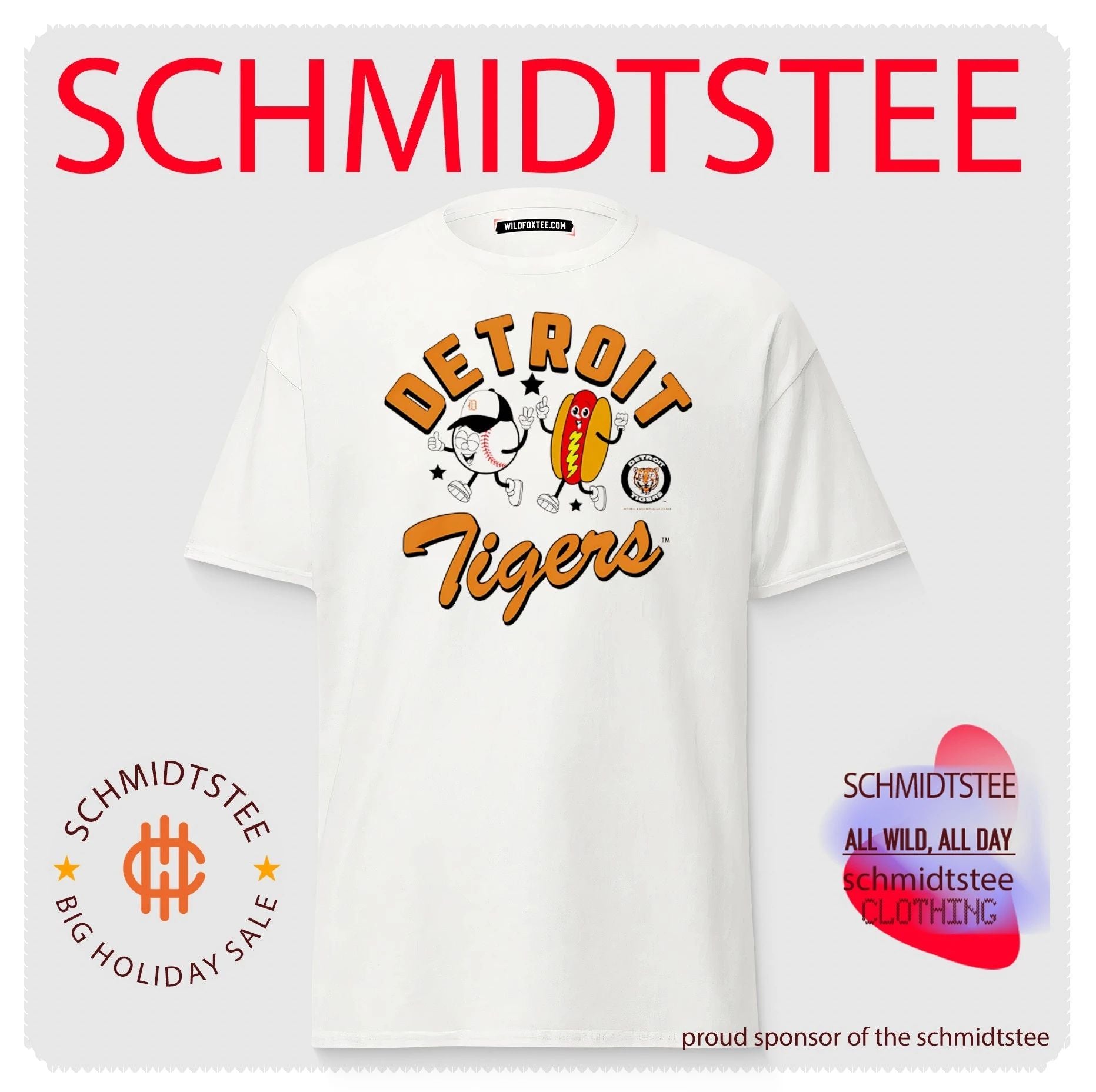 Detroit Tigers HotDog Preschool Snack cartoon shirt