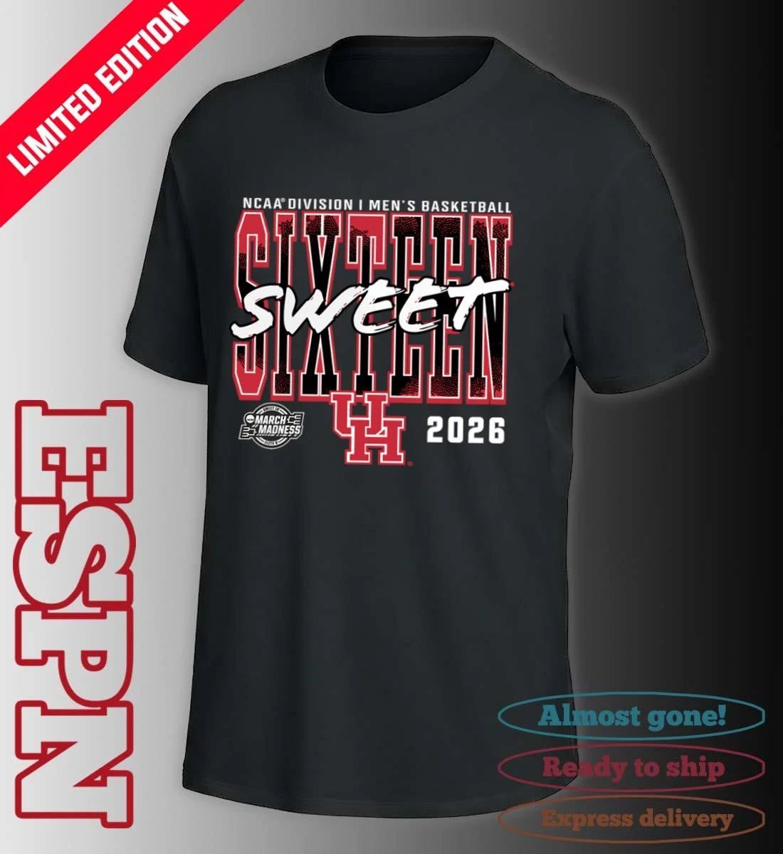 Houston Cougars 2026 NCAA Men’s Basketball Tournament March Madness Sweet 16 T-Shirt