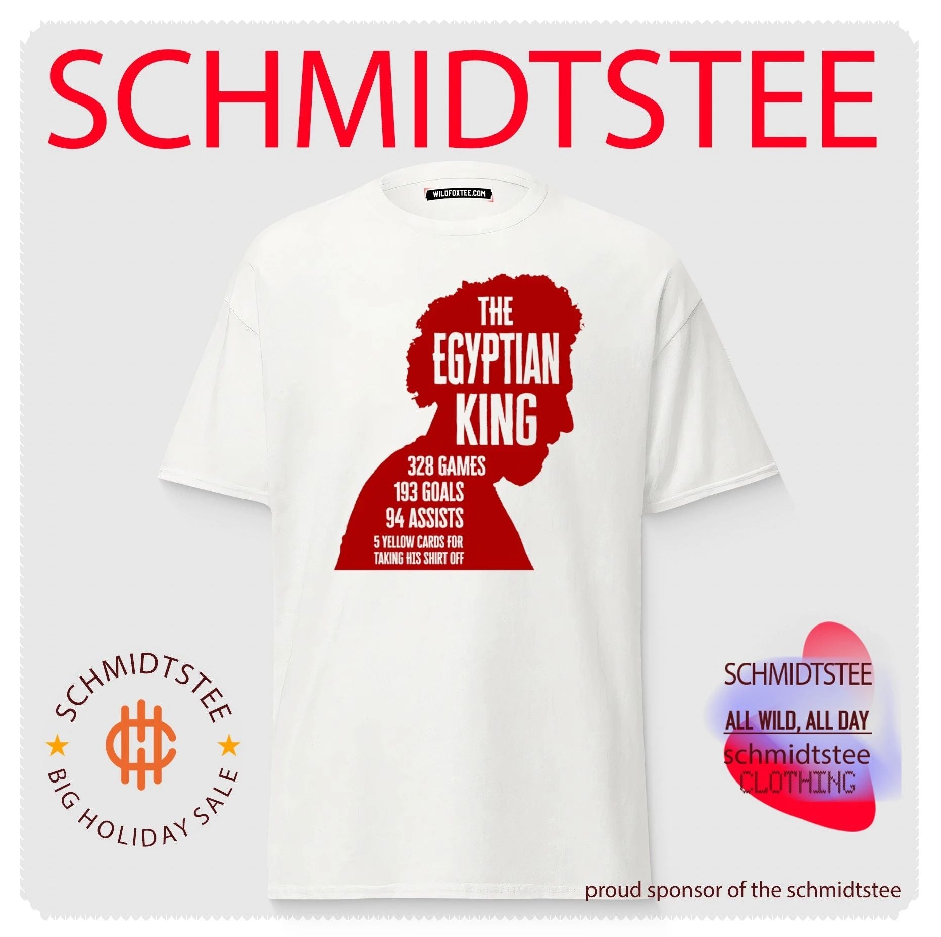The Egyptian King Mohamed Salah Liverpool FC Stats shirt