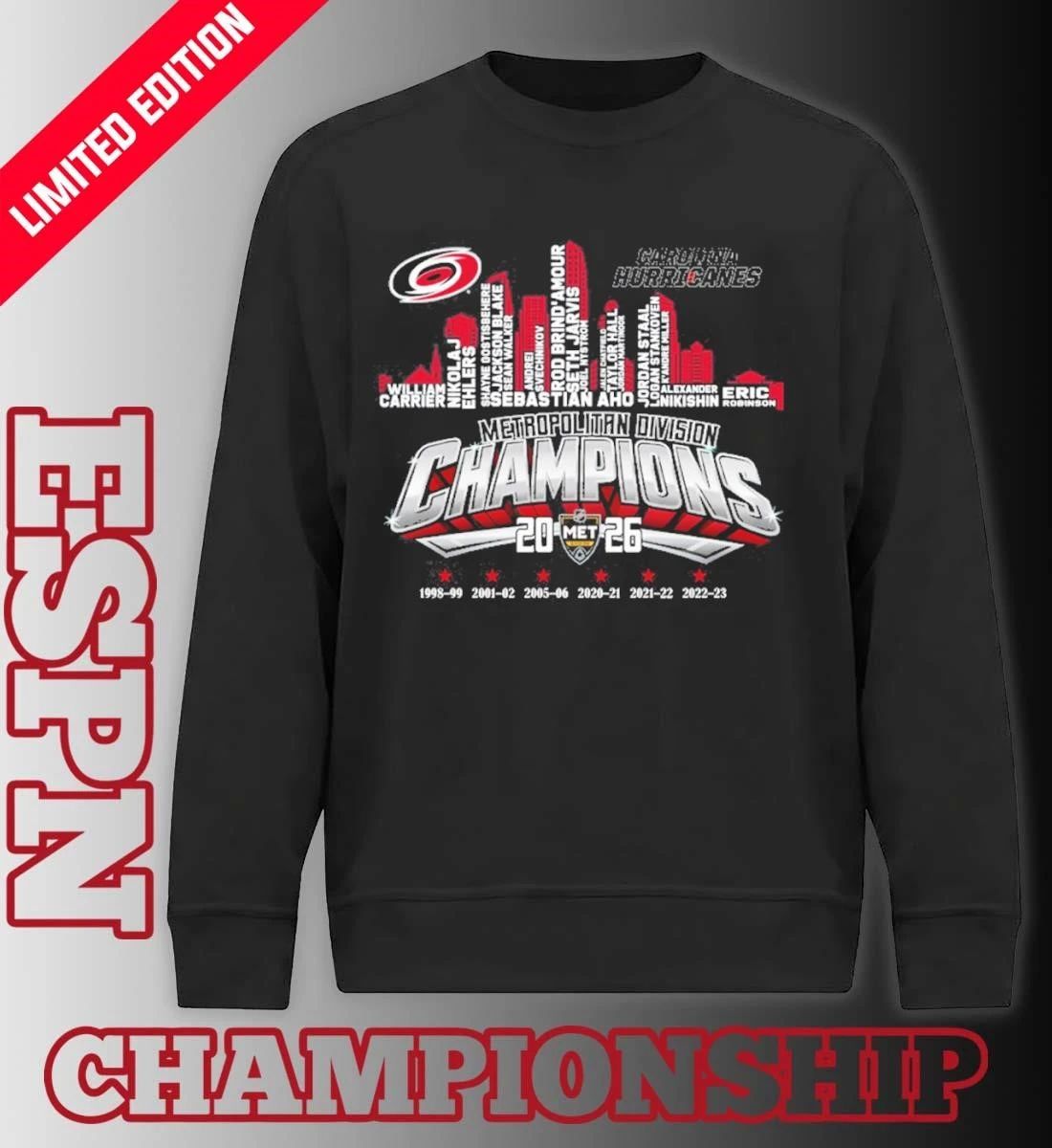 Carolina Hurricanes Skyline Players Name 2026 Metropolitan Division Champions Shirt