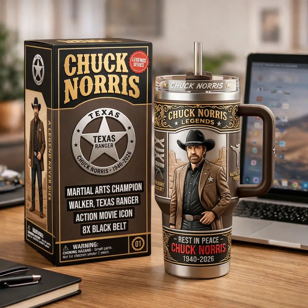 Chuck Norris Legends Series Rest In Peace 1940-2026 Texas Ranger Tribute Tumbler