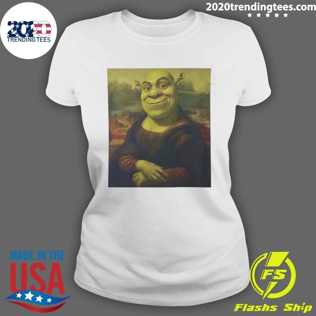 Shrek Mona Lisa Parody Portrait Graphic Tee Shirt