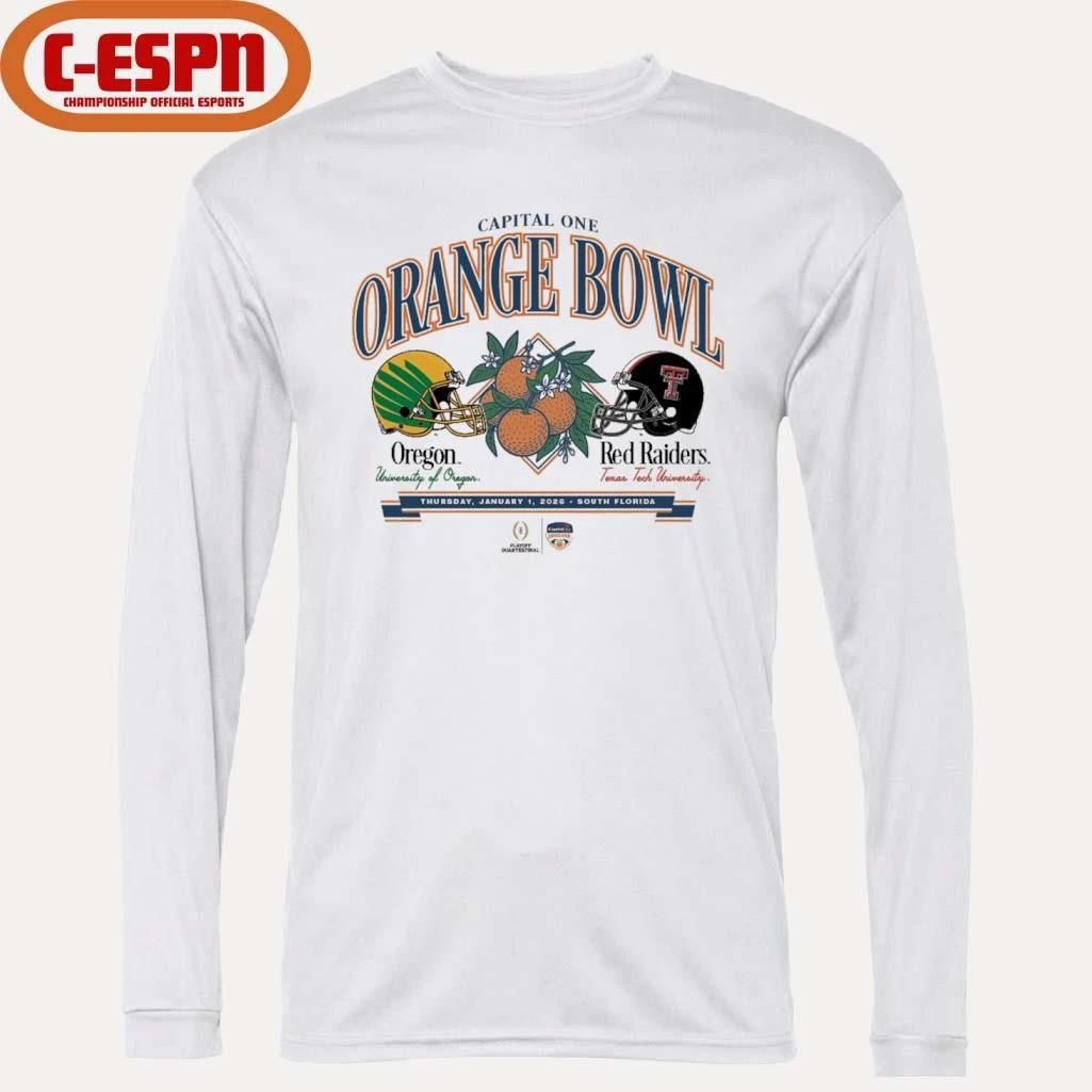 Texas Tech University vs. University Of Oregon 2026 Capital One Orange Bowl shirt